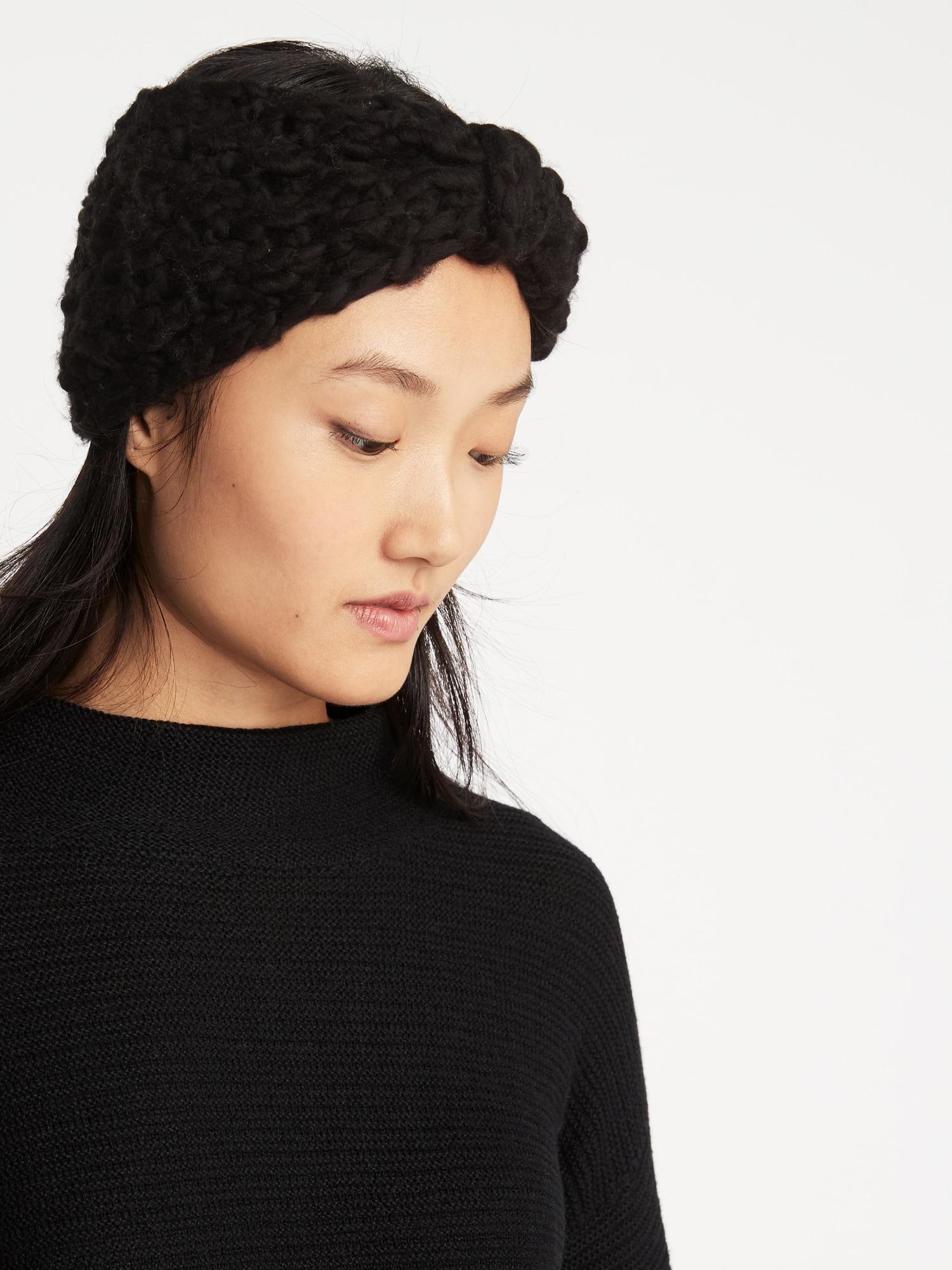 Old Navy Textured Basket Weave Earwarmer In Black Lyst