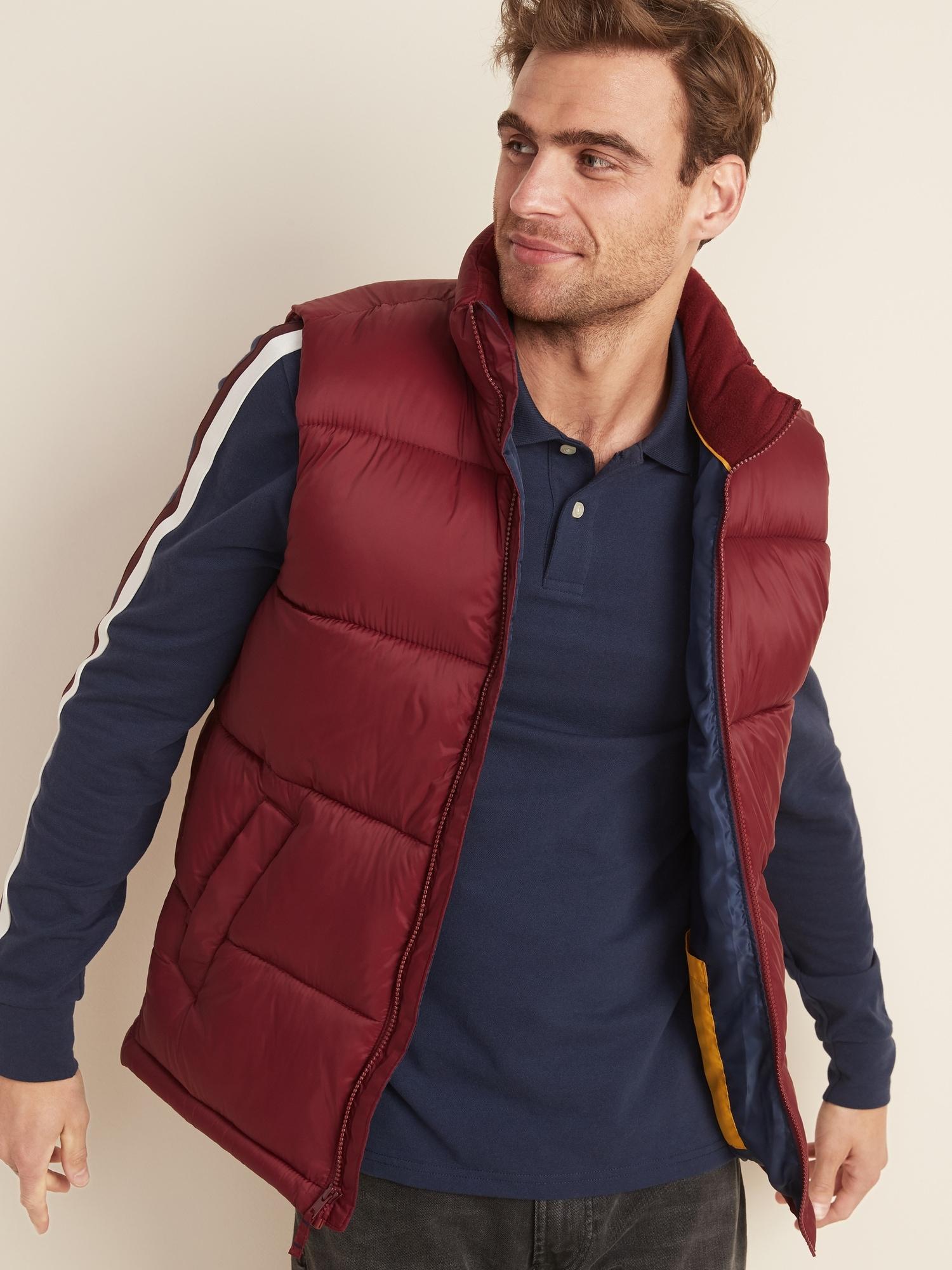Old Navy Fleece Frost-free Quilted Puffer Vest For Men in ...