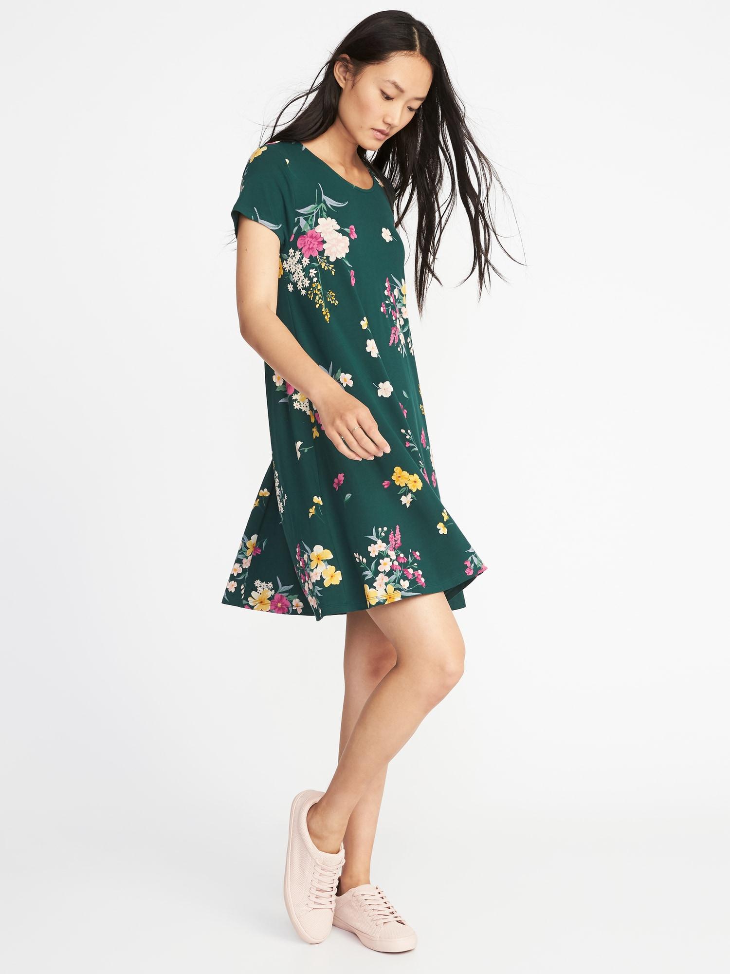 old navy green floral dress