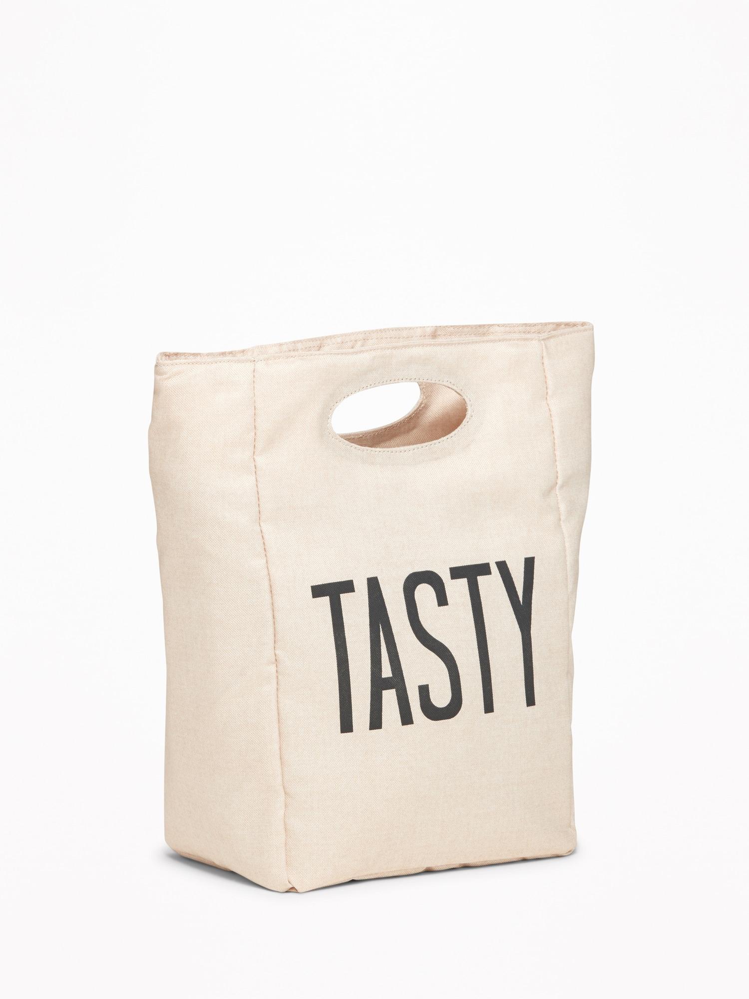 old navy graphic canvas lunch tote