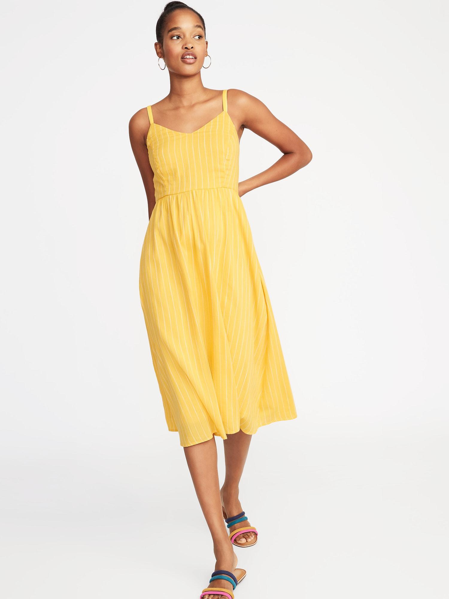 old navy fit and flare cami midi dress