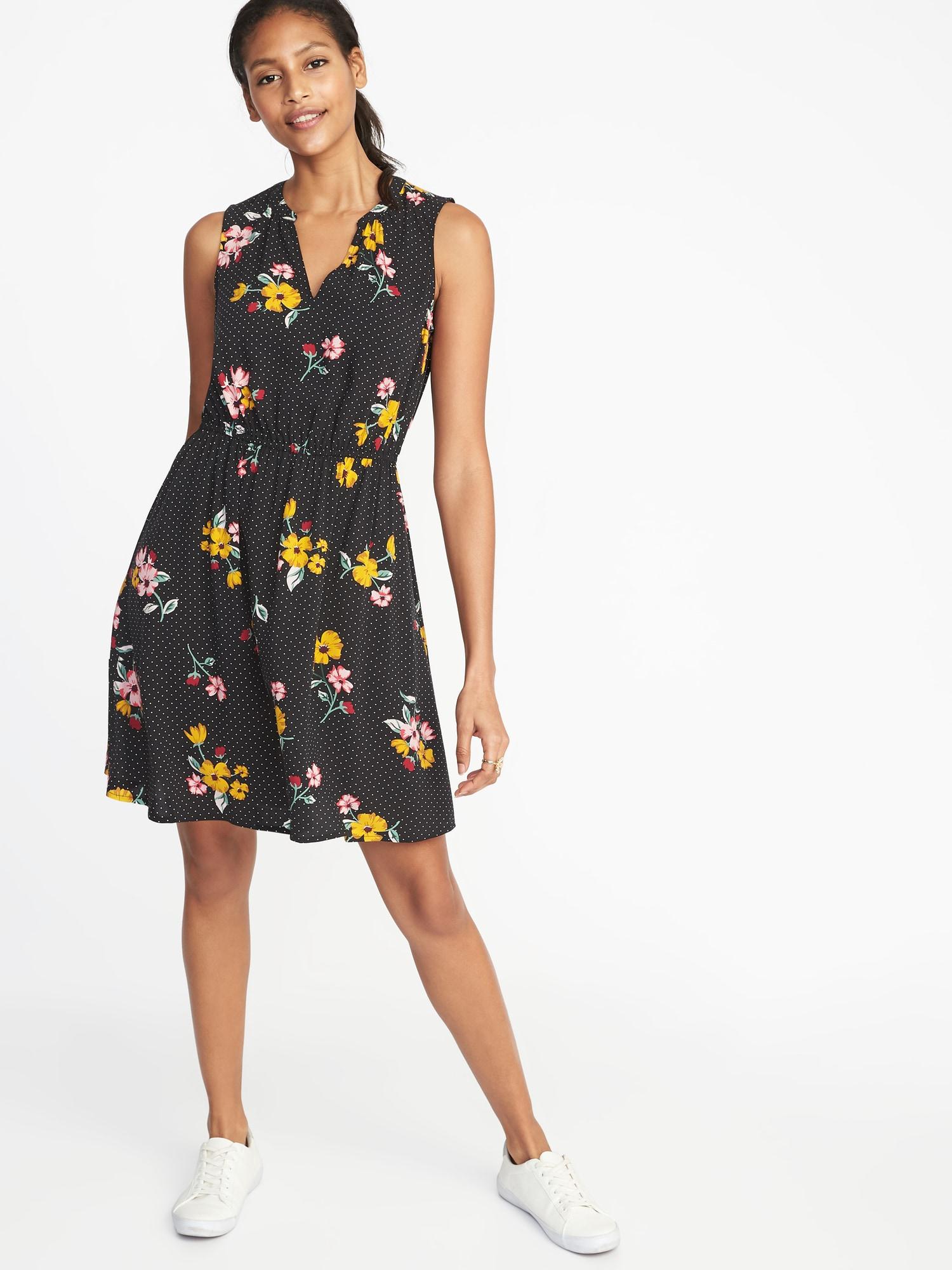 old navy black floral dress