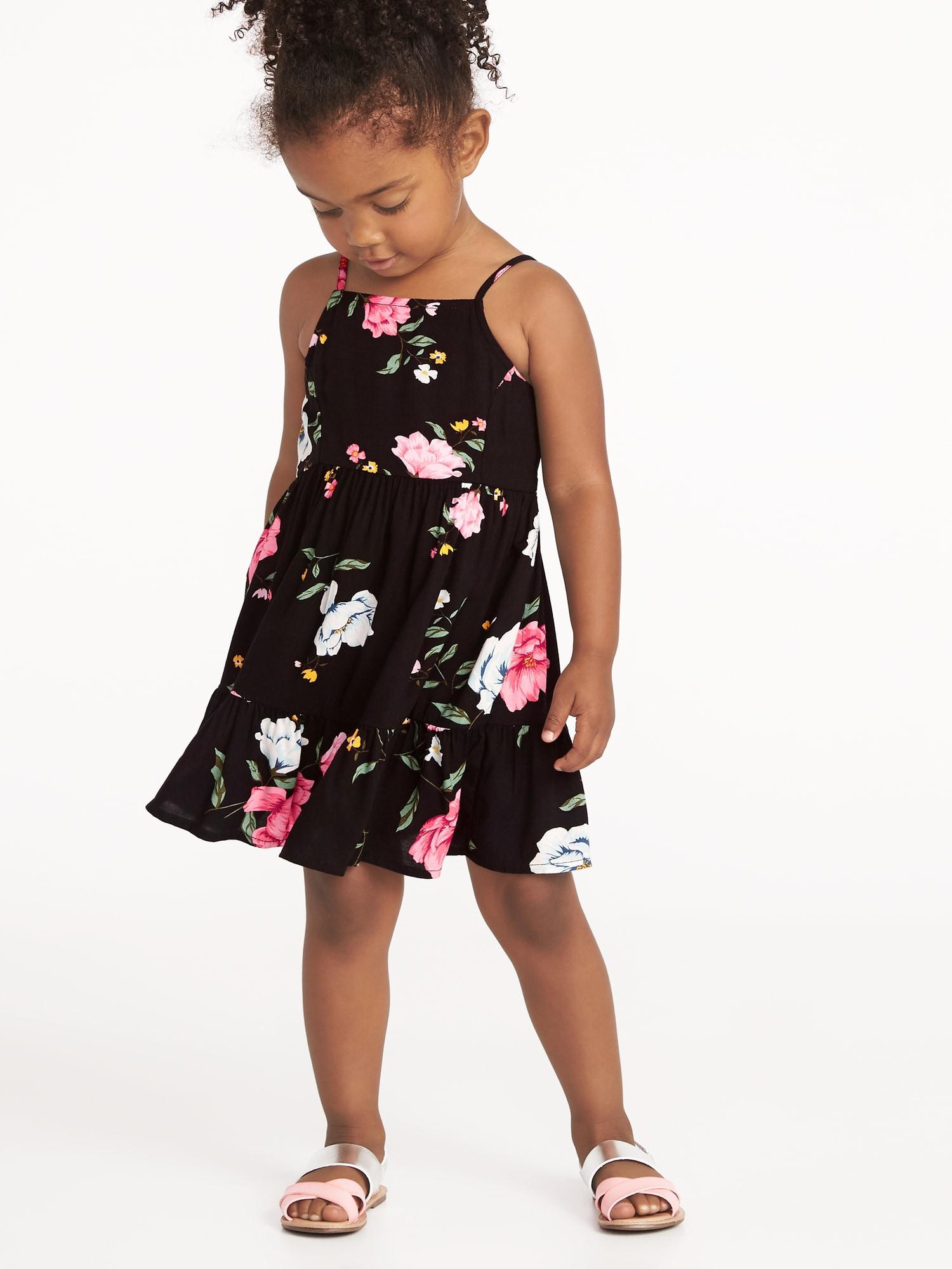 black floral toddler dress