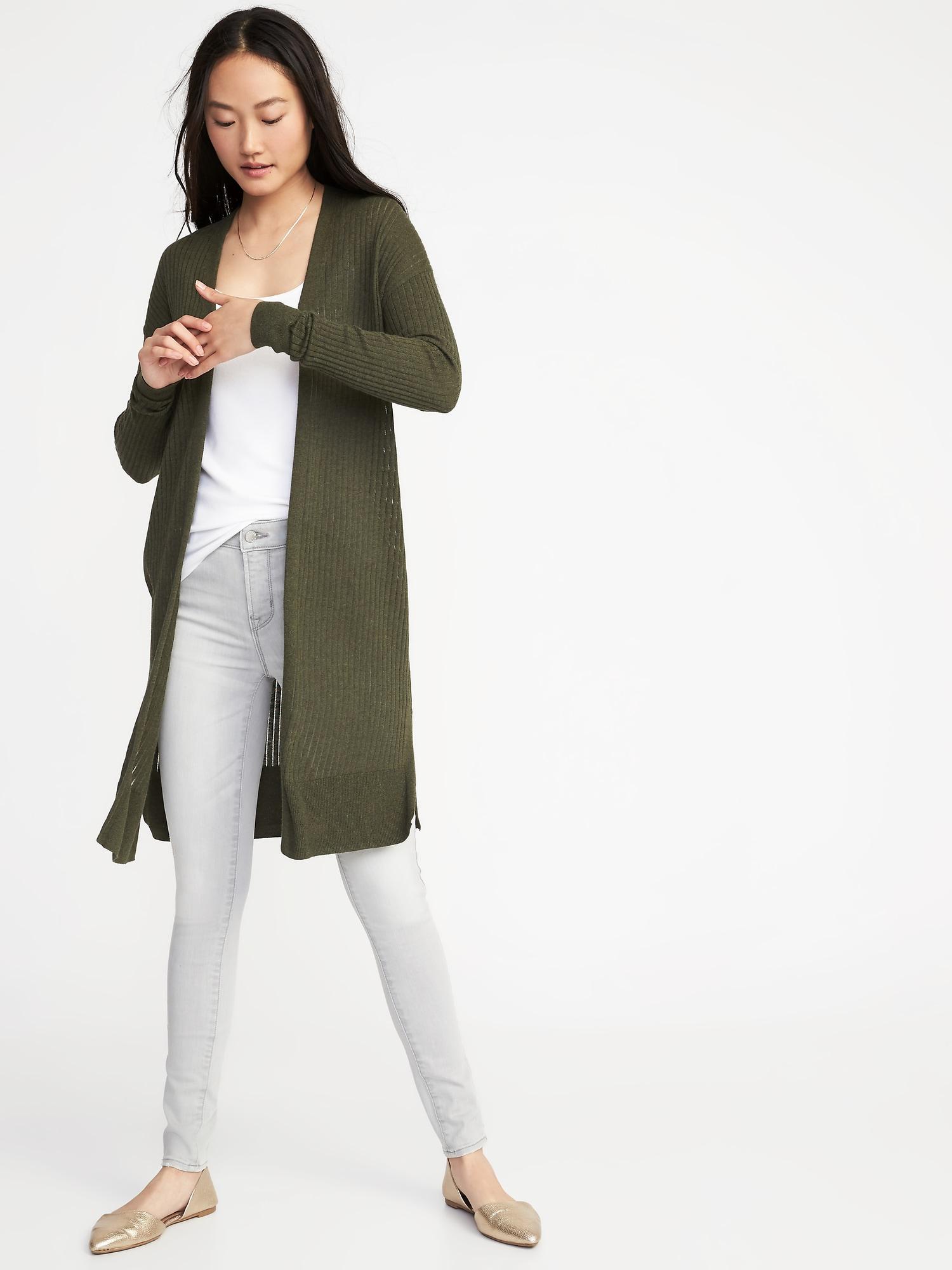 old navy green cardigan