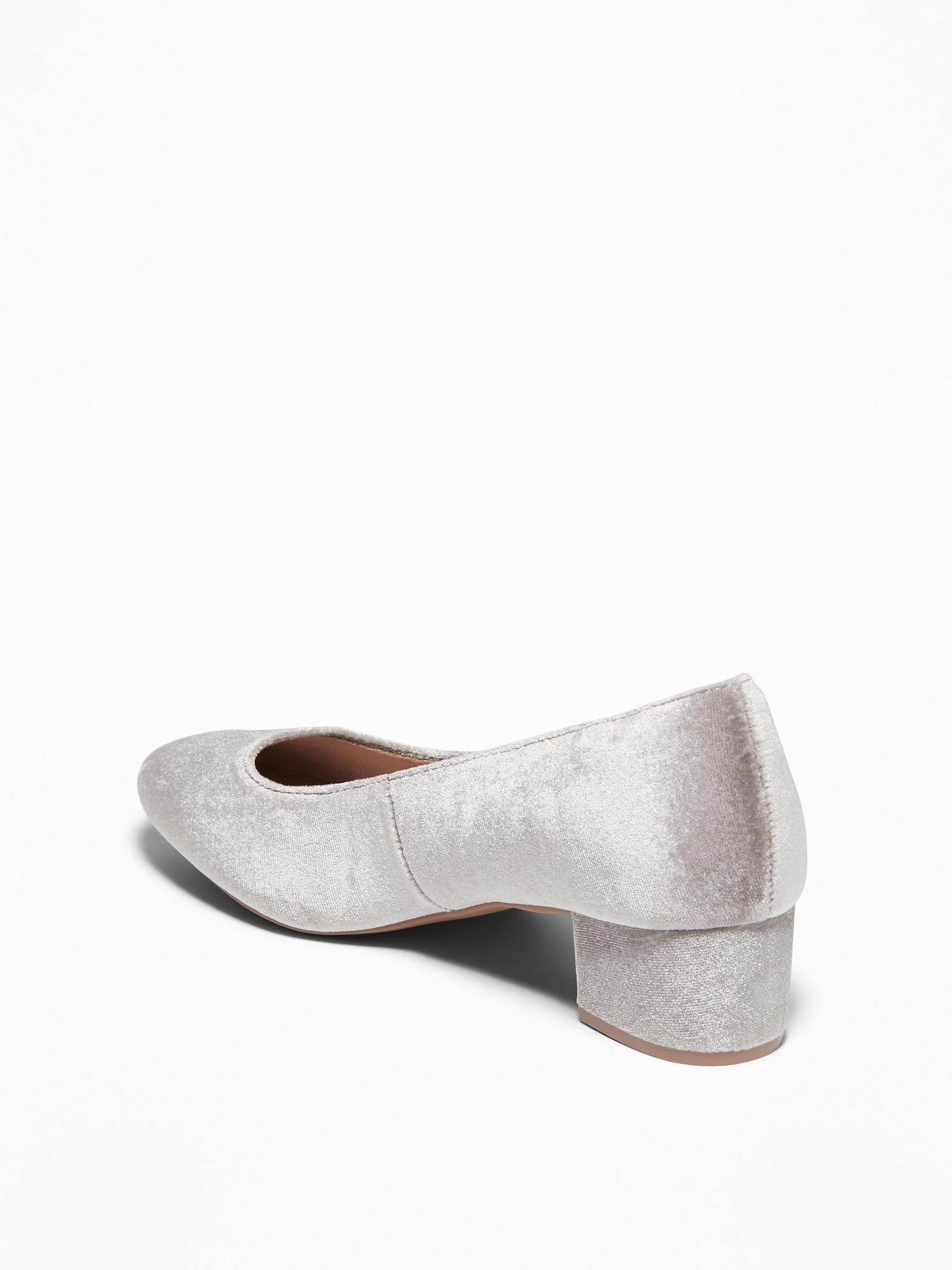 light gray block heels
