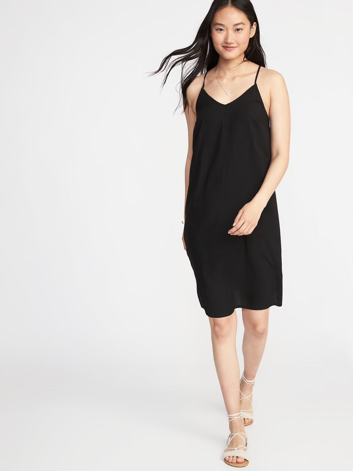 black cami shift dress