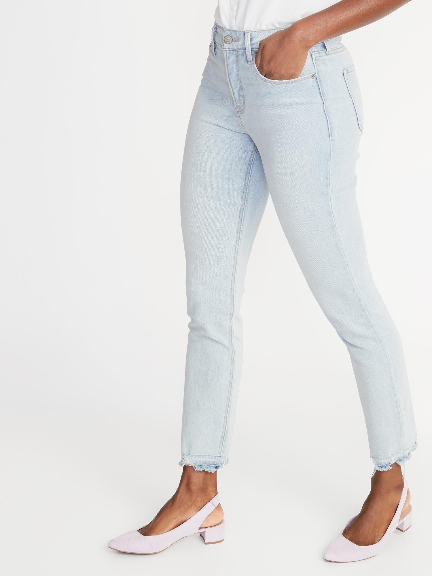 High waisted power slim straight jeans for women city