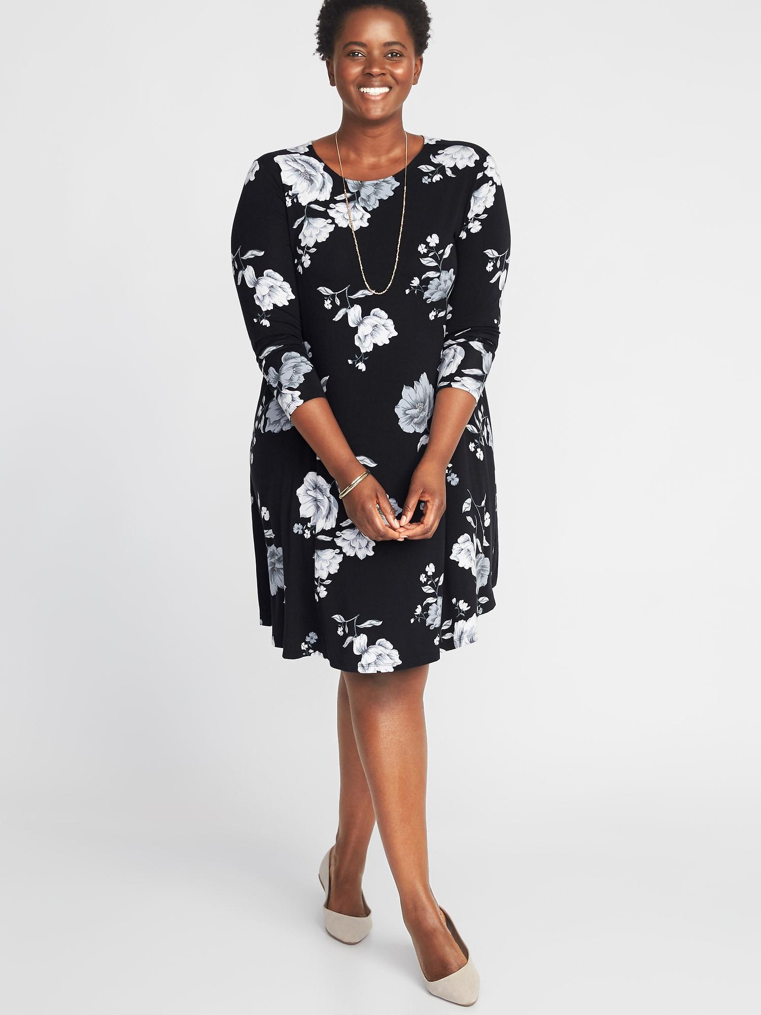 old navy black and white floral dress