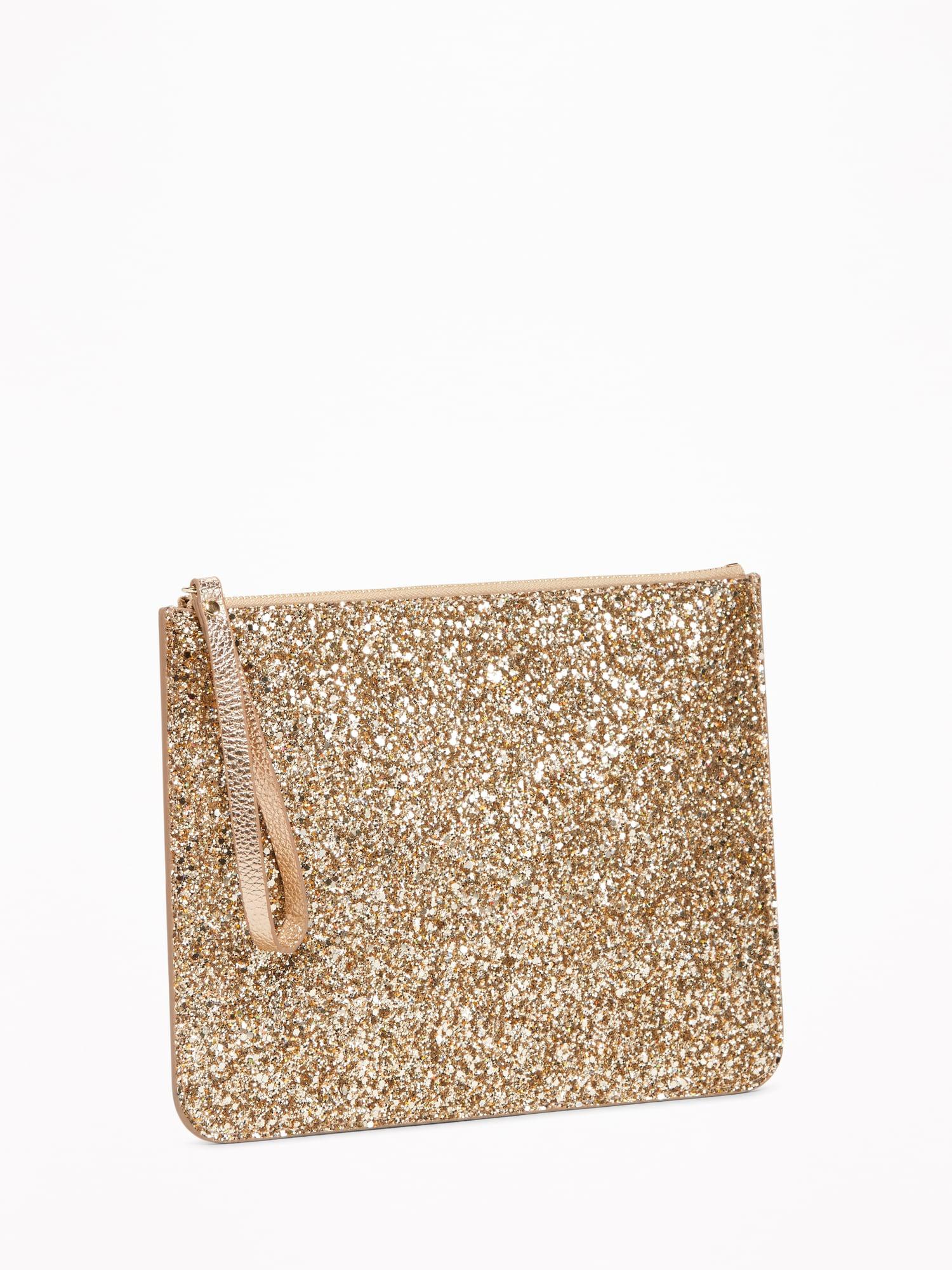 gold glitter clutch