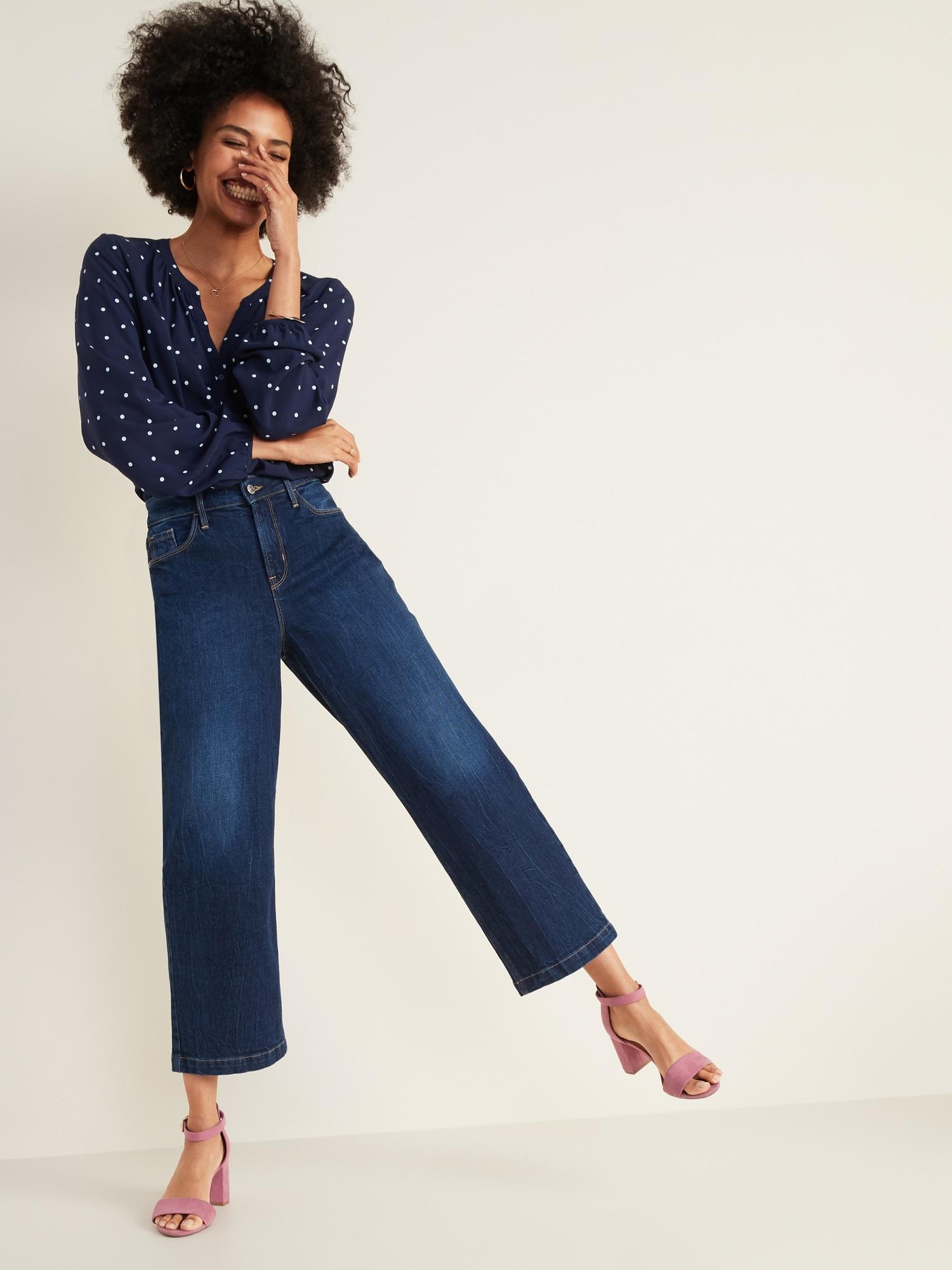 old navy high rise wide leg jeans