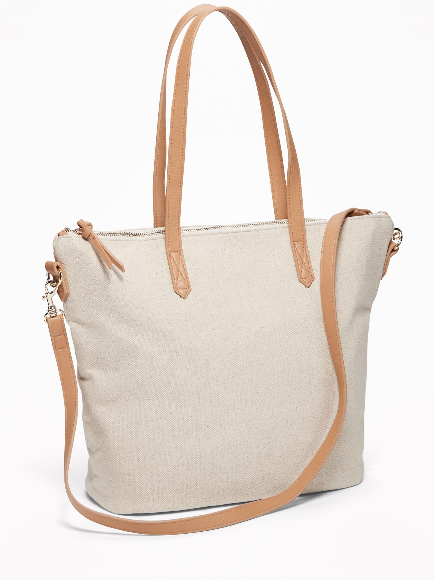 Old Navy Canvas Tote In Natural White Lyst Old Navy Canvas Tote In Natural White