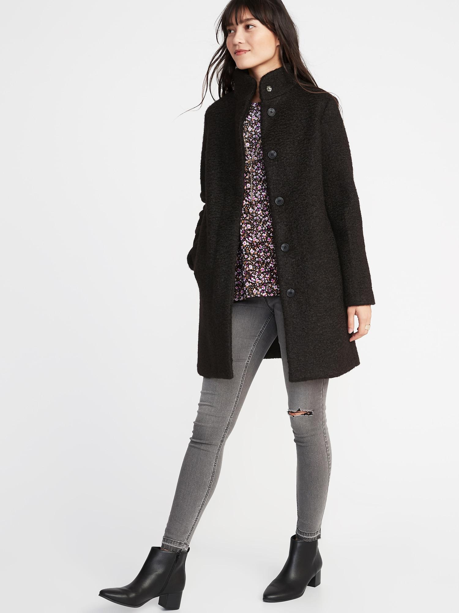 boucle coat old navy