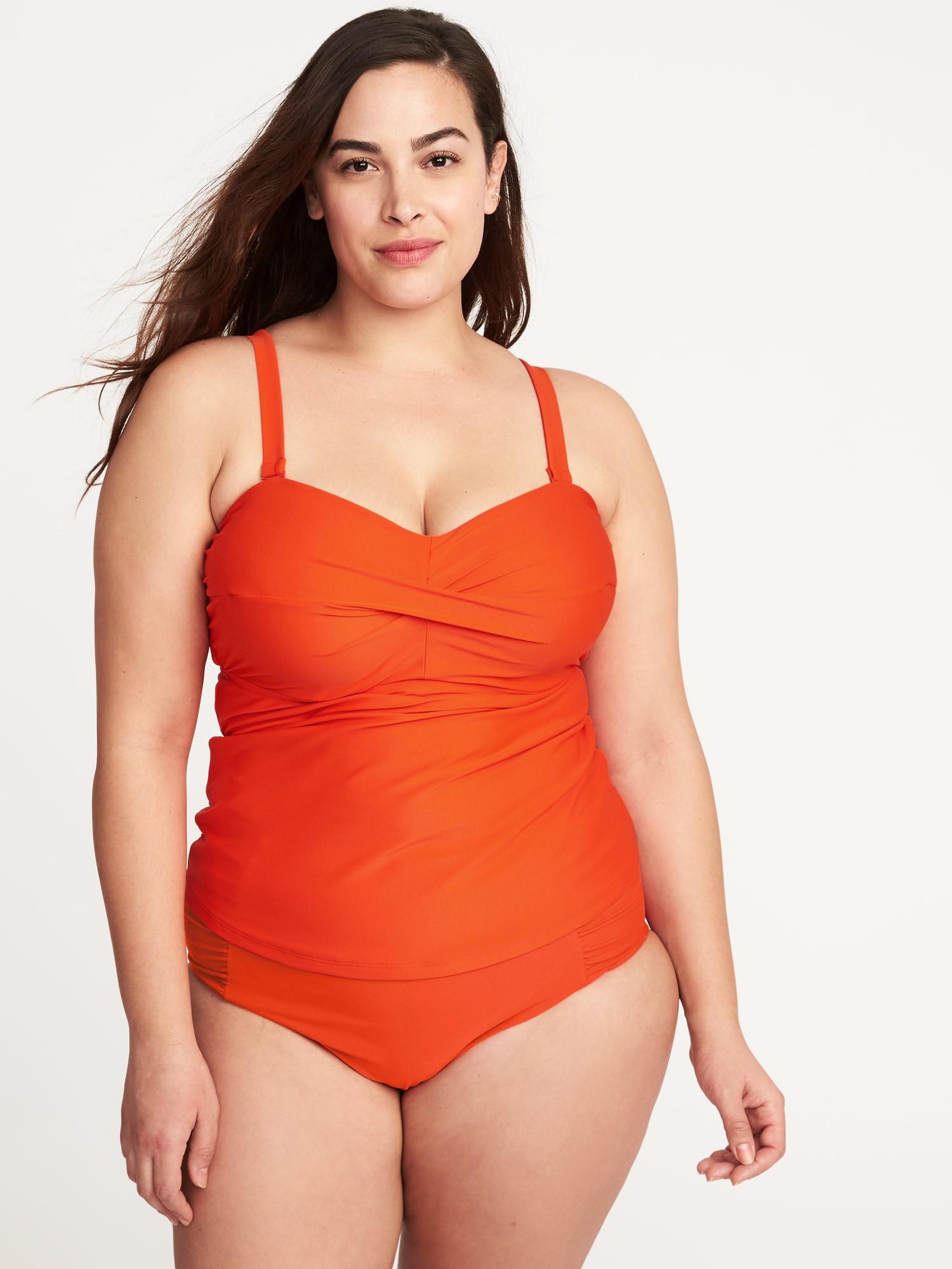 orange plus size swimsuit