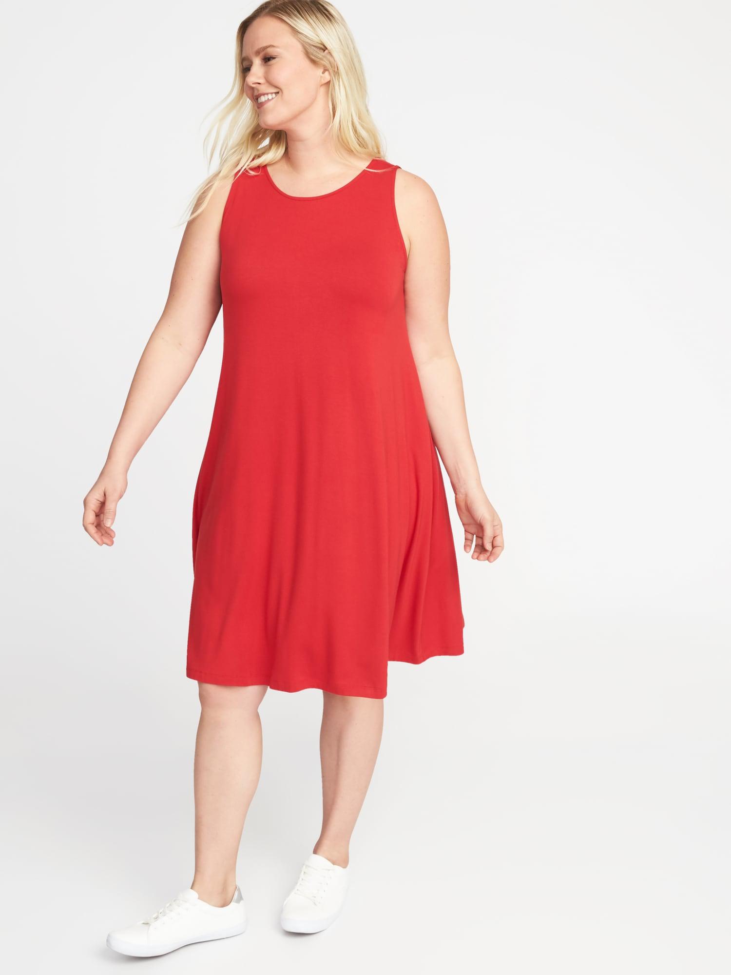 old navy red swing dress