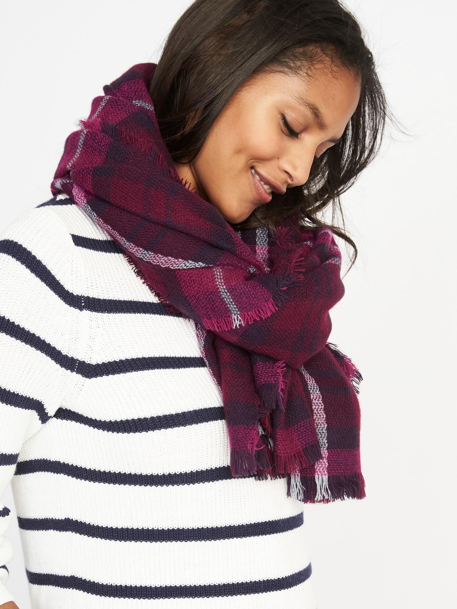 Old Navy Flannel Blanket Scarf In Purple Lyst