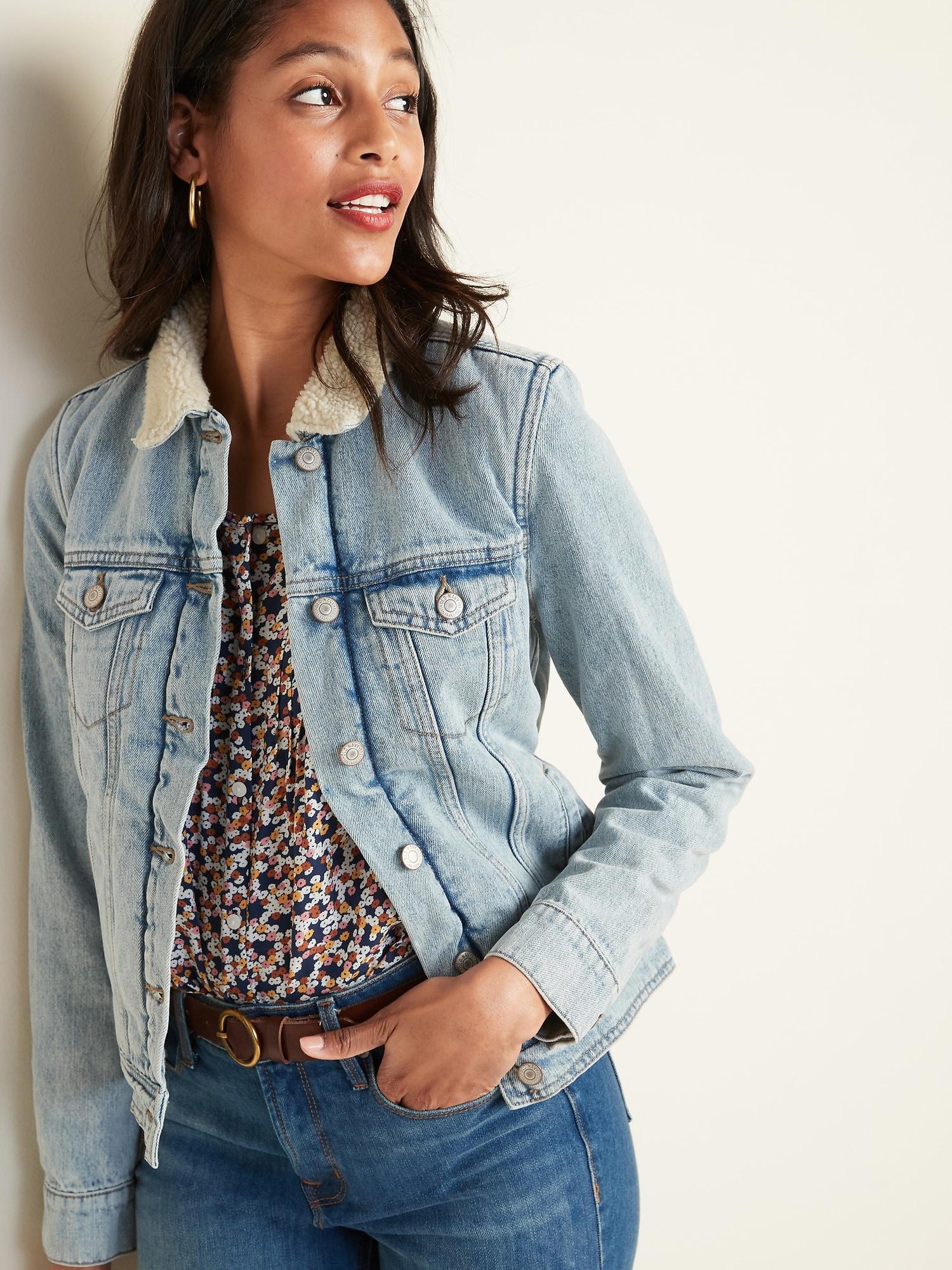denim jacket sherpa womens