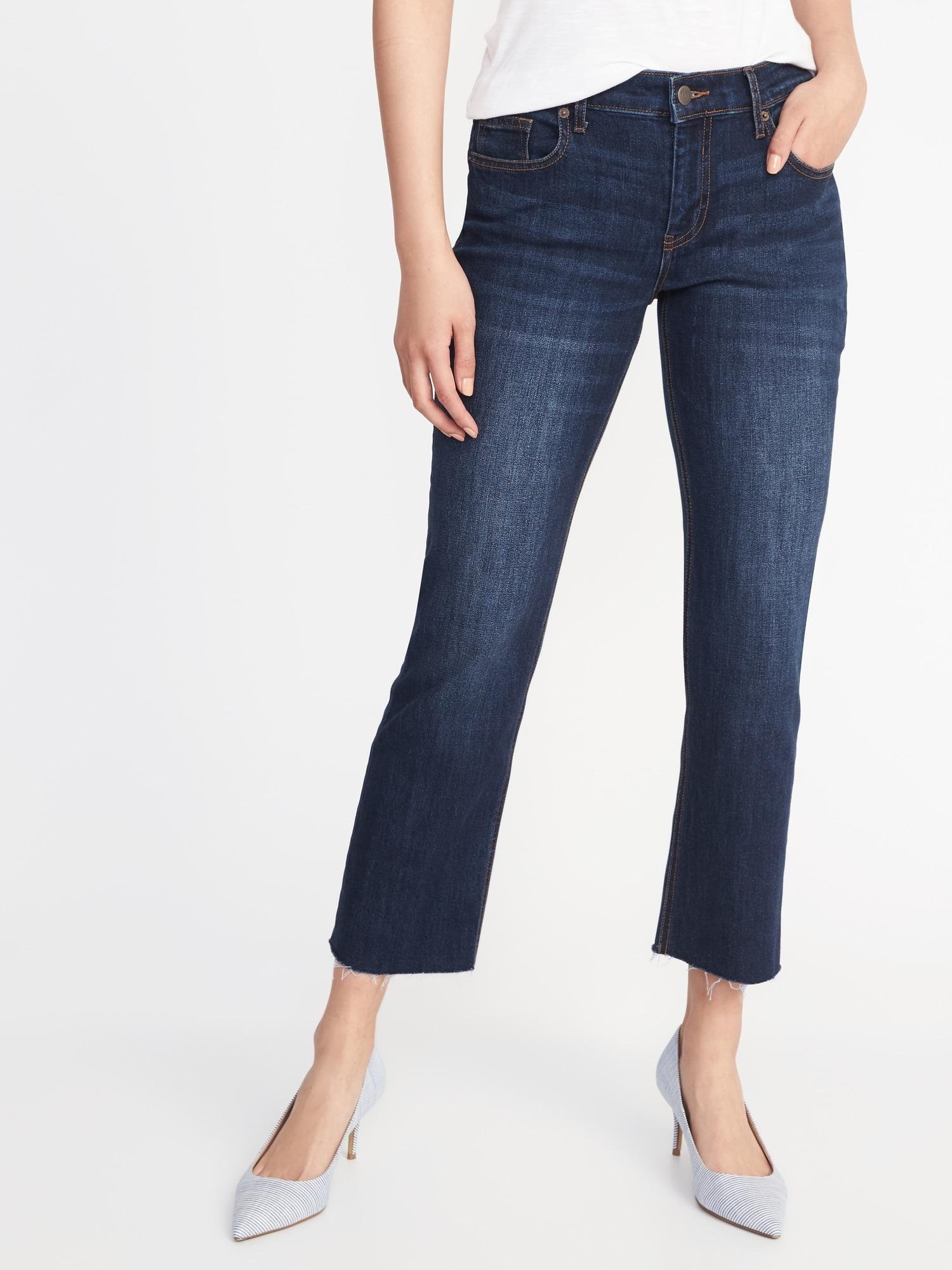 raw edge cropped jeans