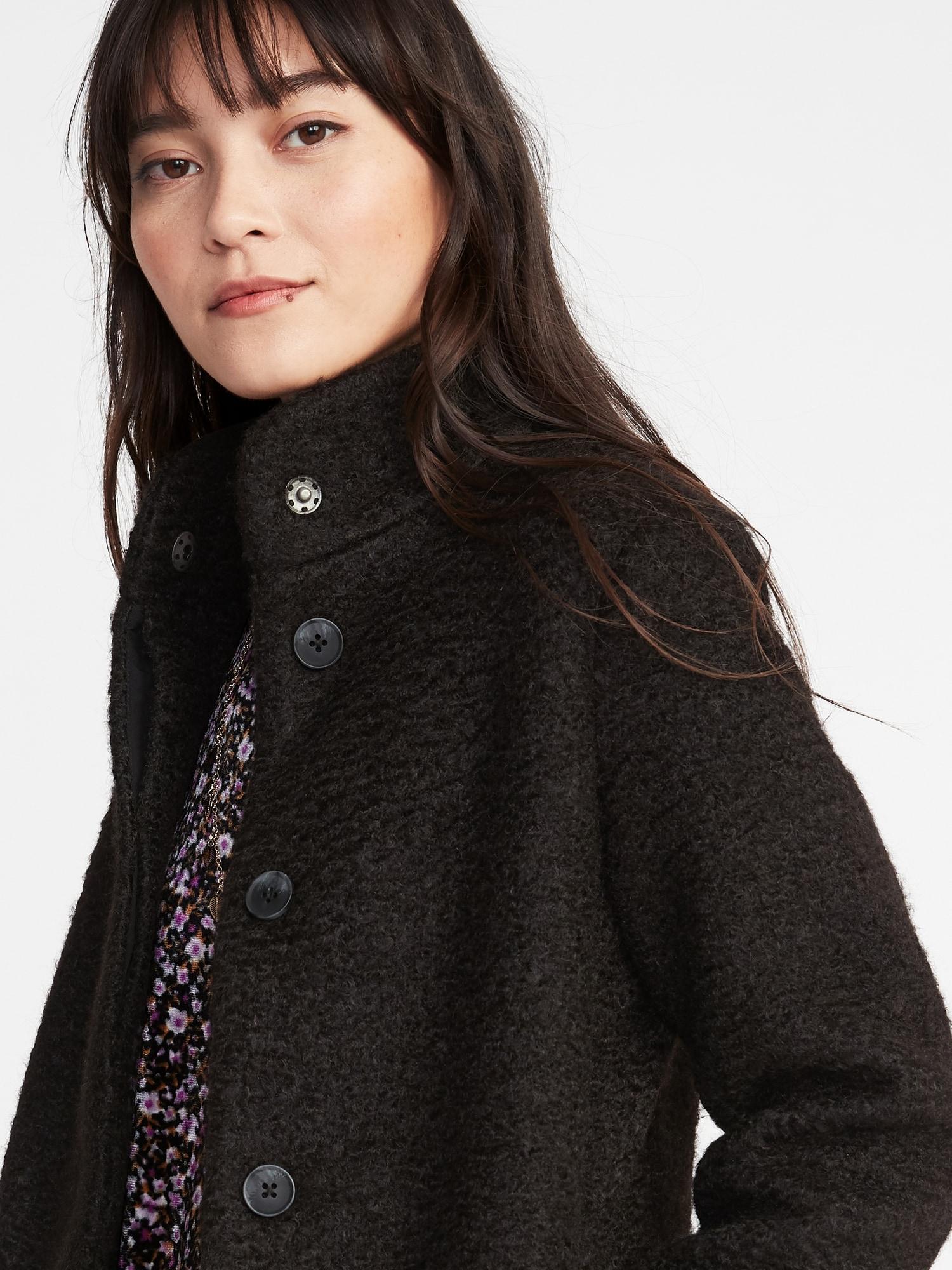 boucle coat old navy