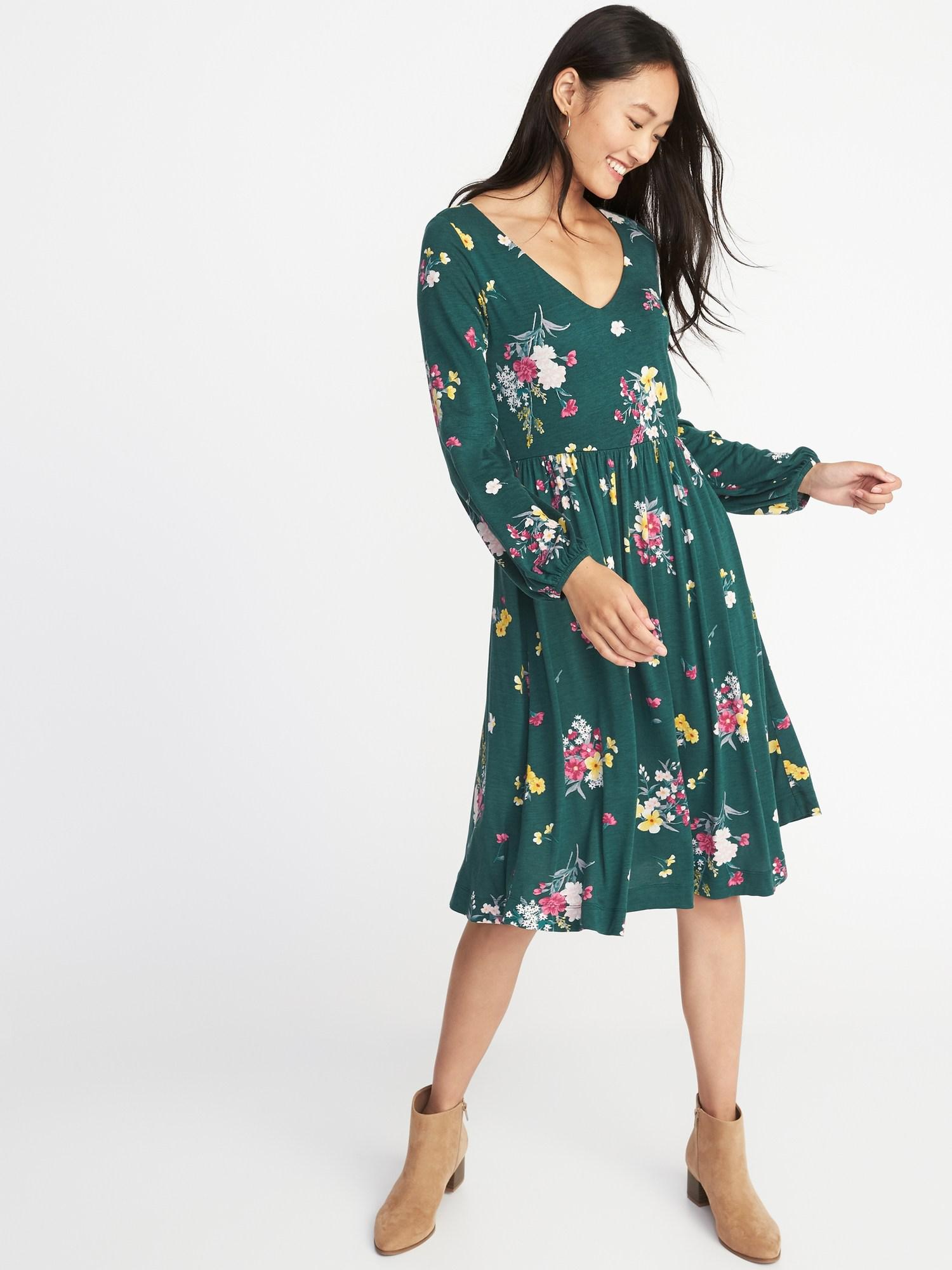 old navy green floral dress