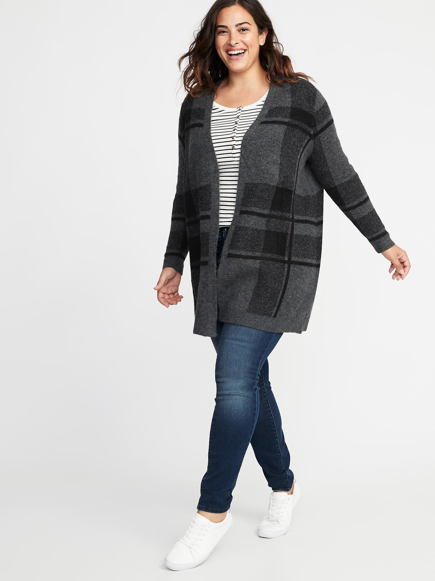 old navy plaid sweater