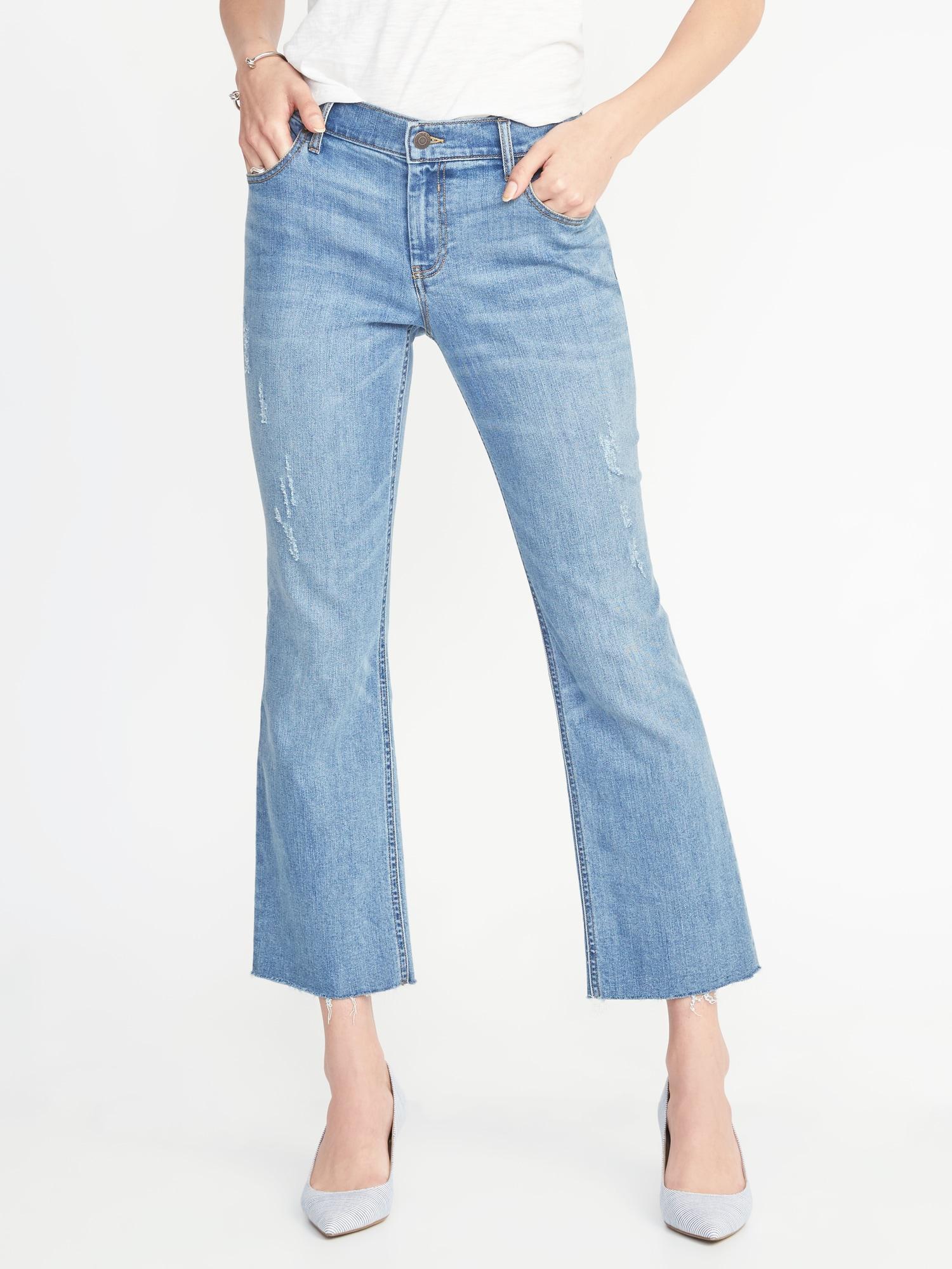 old navy cropped flare jeans