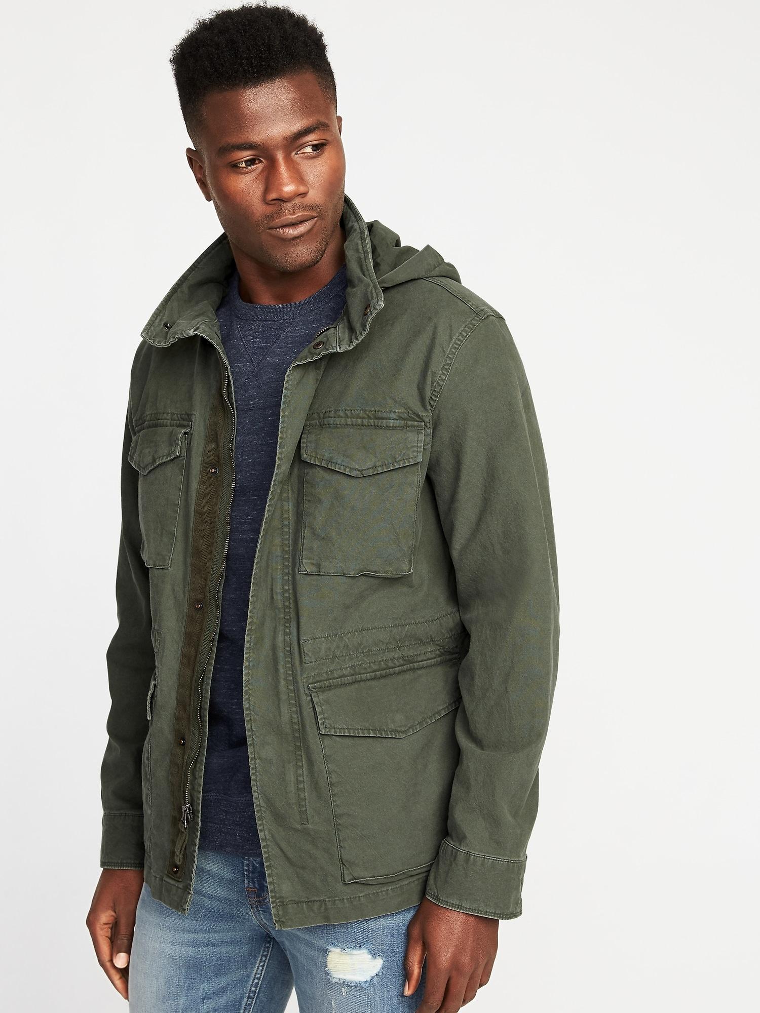 Old Navy Canvas Built-in Flex Stowaway-hood Military ...