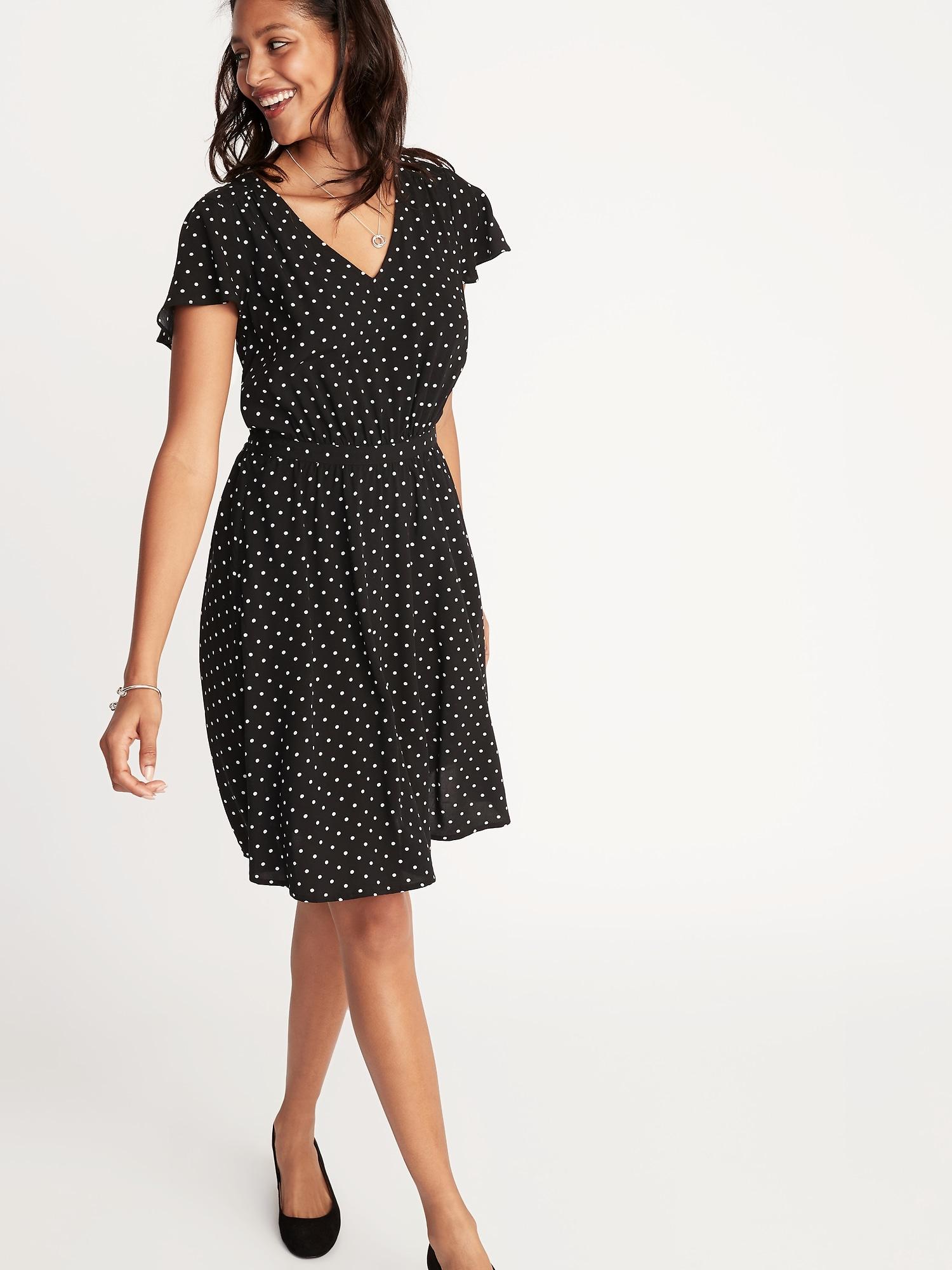 old navy black and white polka dot dress