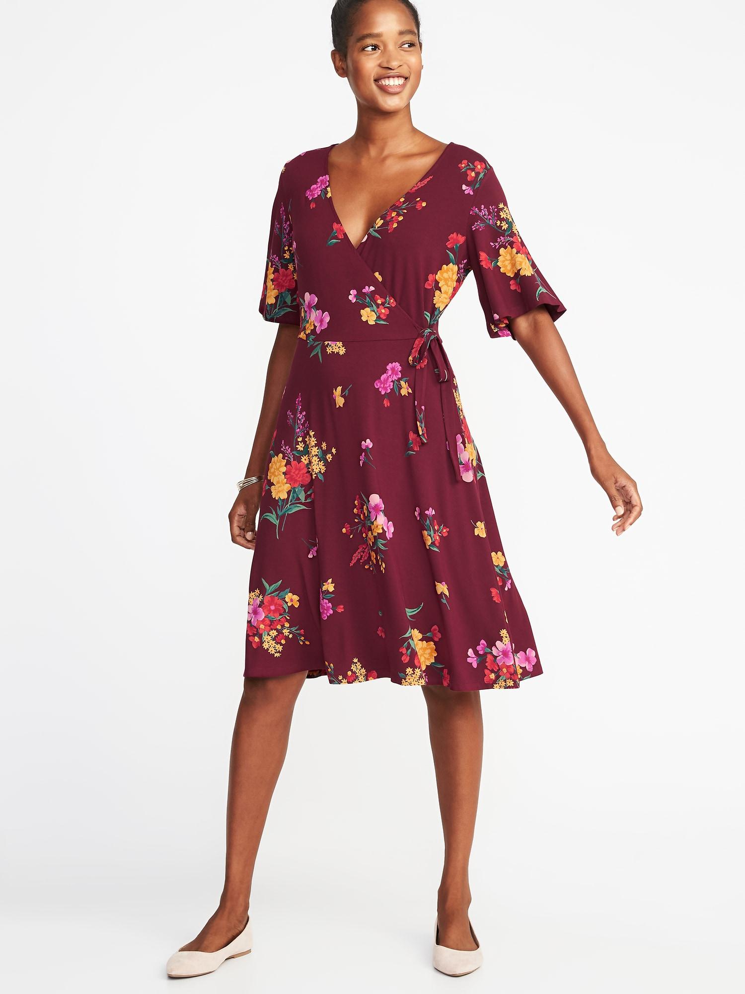Old Navy Maroon Floral Dress Clearance ...