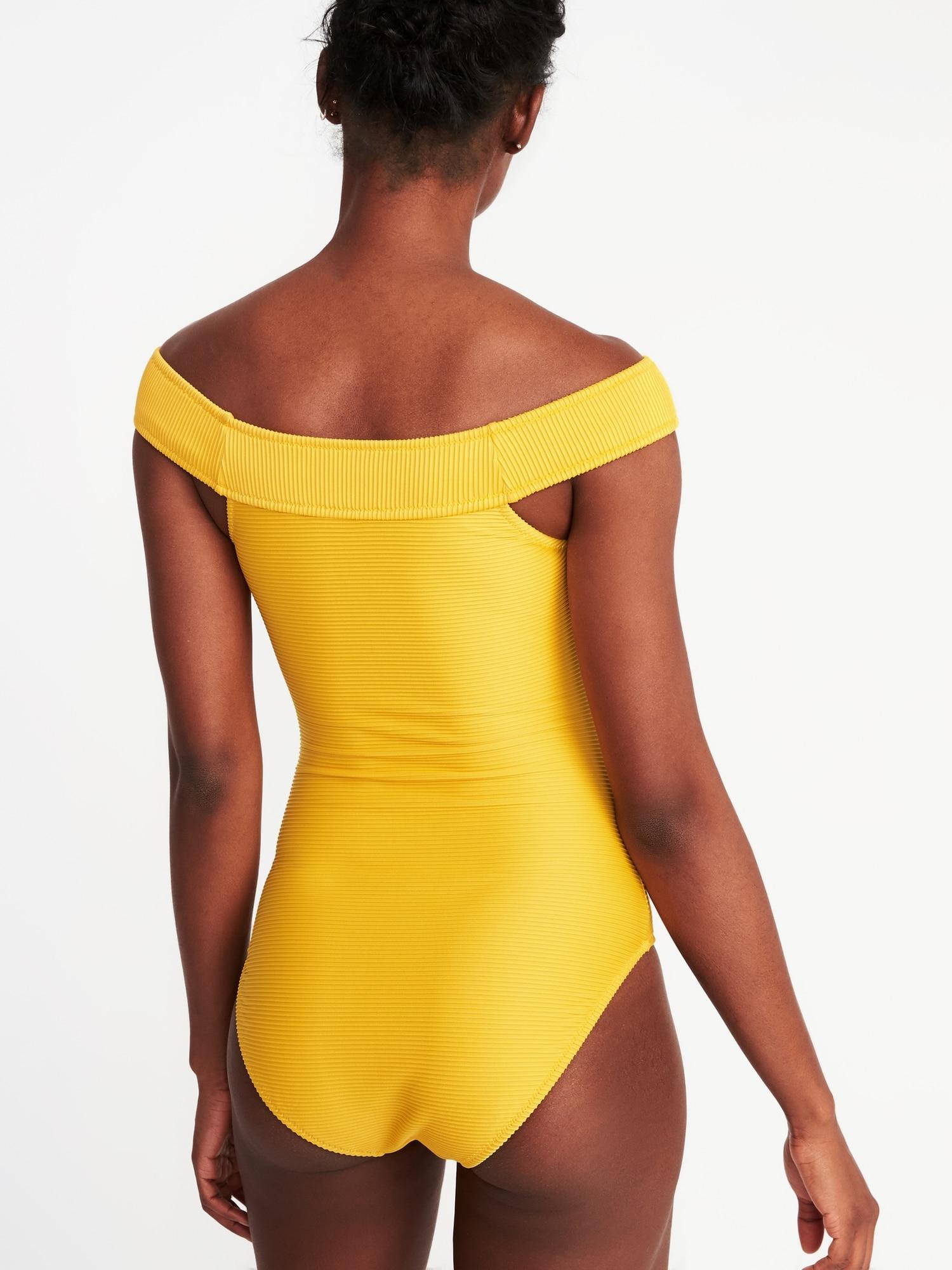 old navy yellow swimsuit