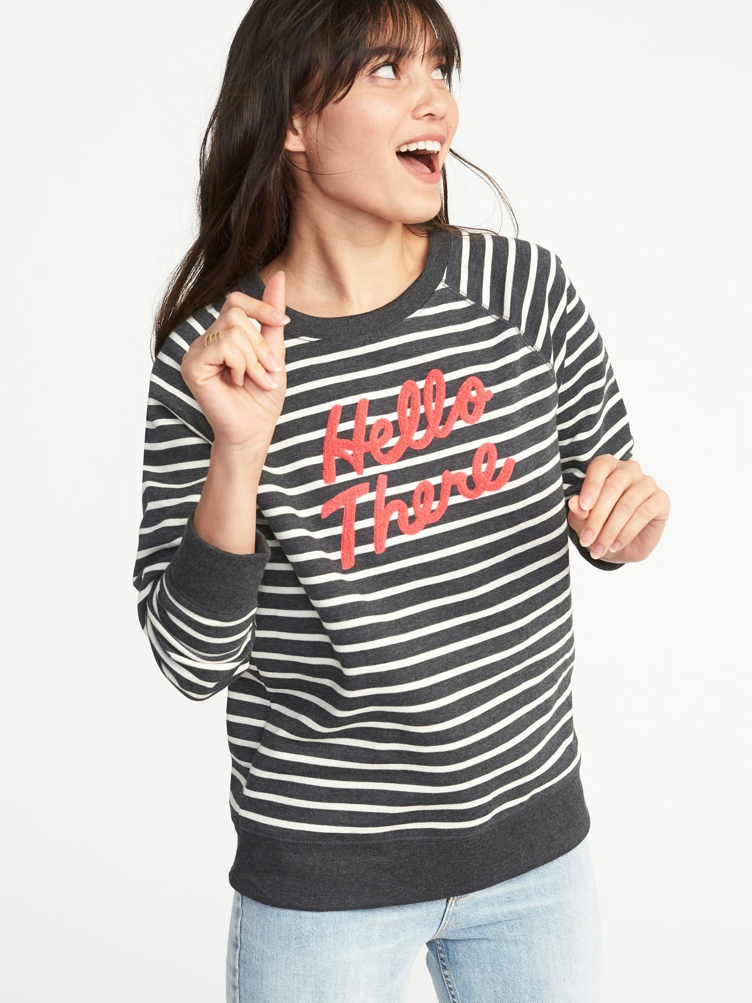 old navy hello sweatshirt