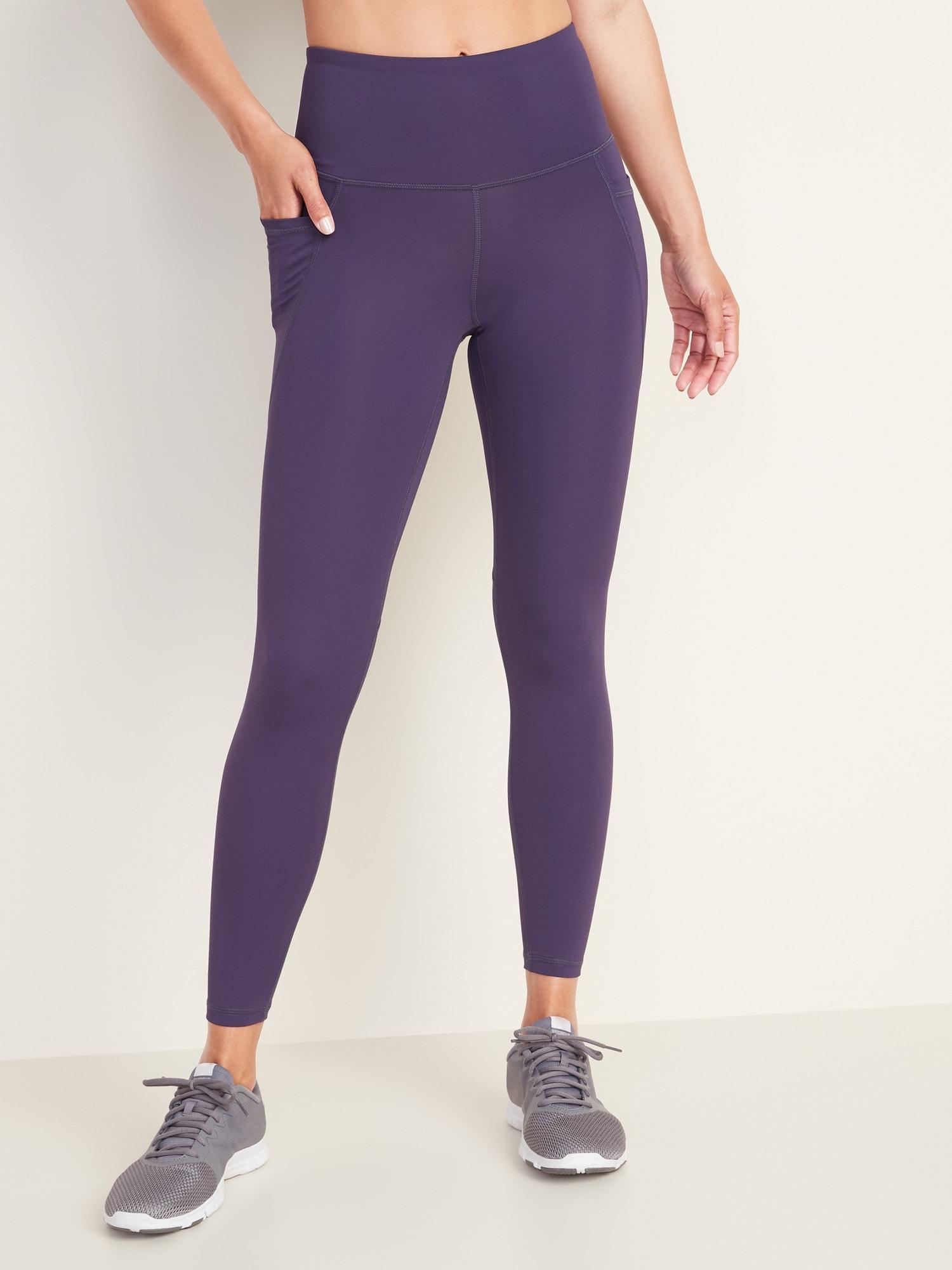 Athleta 7/8 xs leggings in solid purple, navy with - Depop