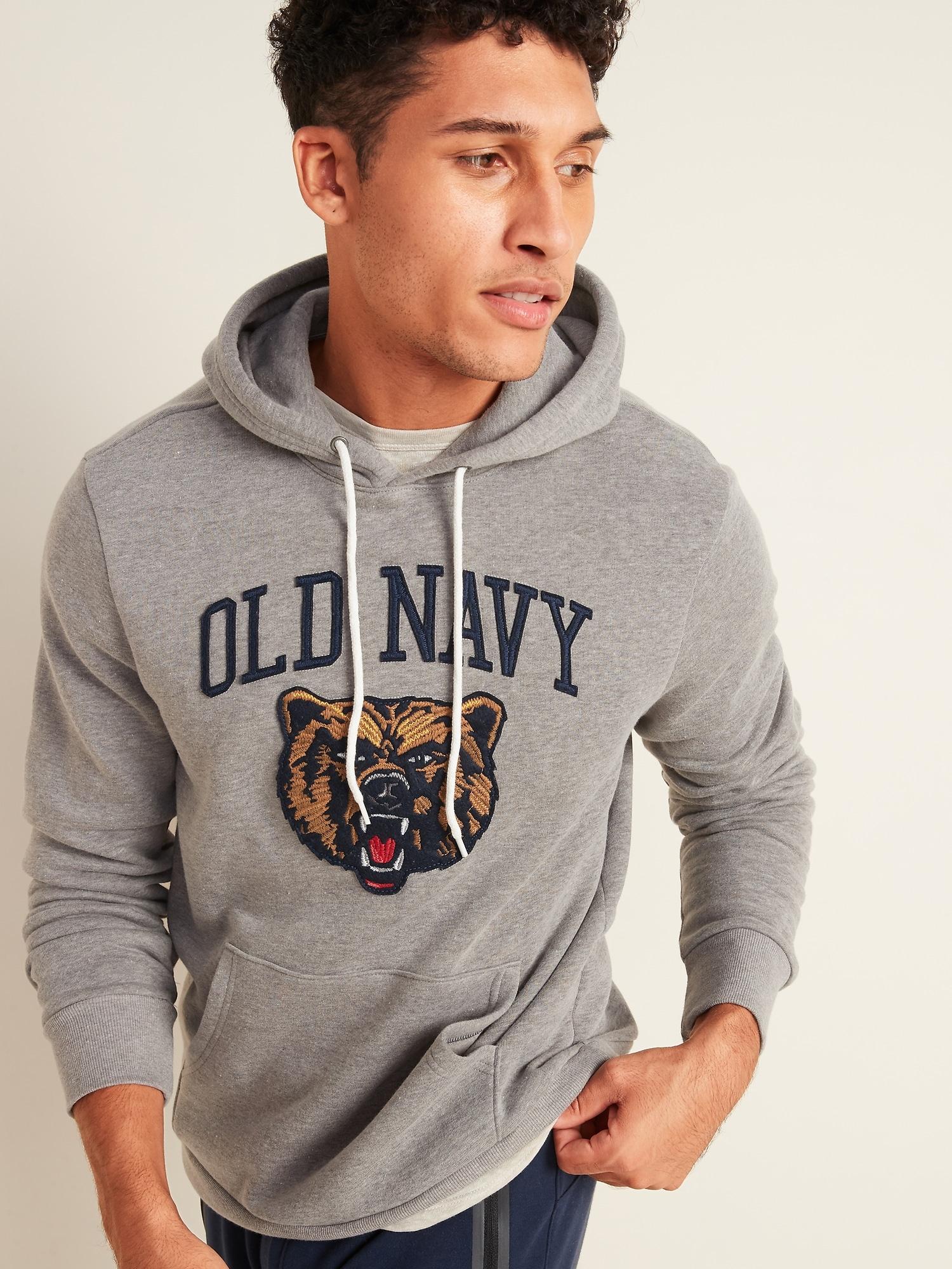 Download Old Navy Fleece Logo-graphic Pullover Hoodie in Gray for ...