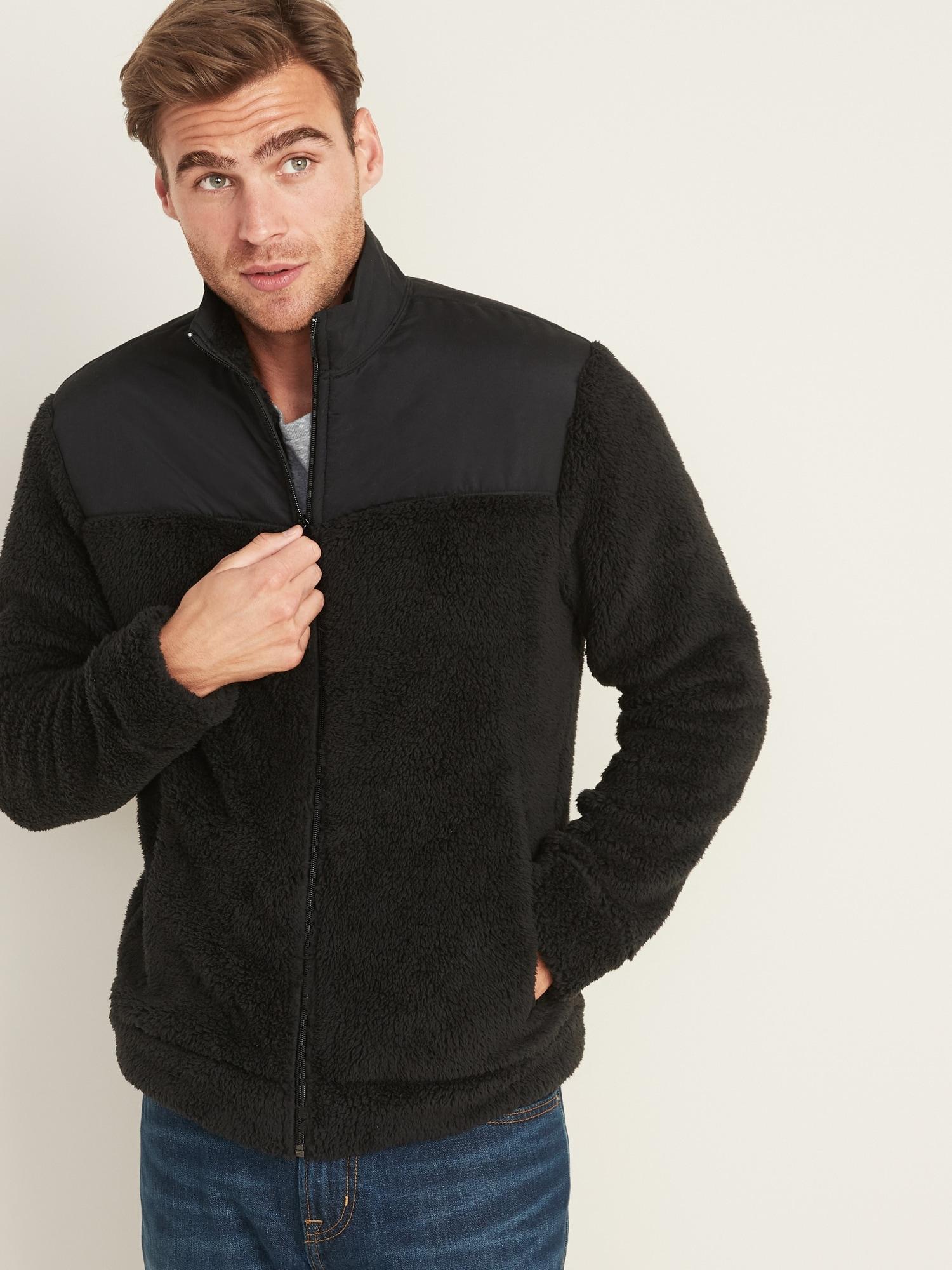 old navy black fleece jacket