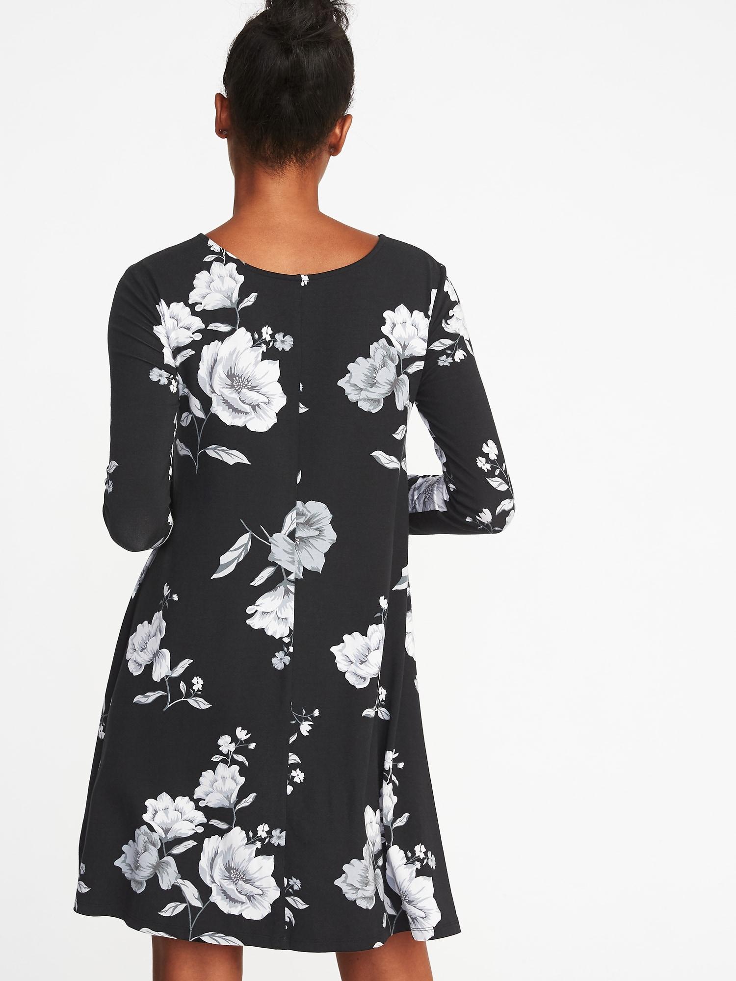 old navy black and white floral dress