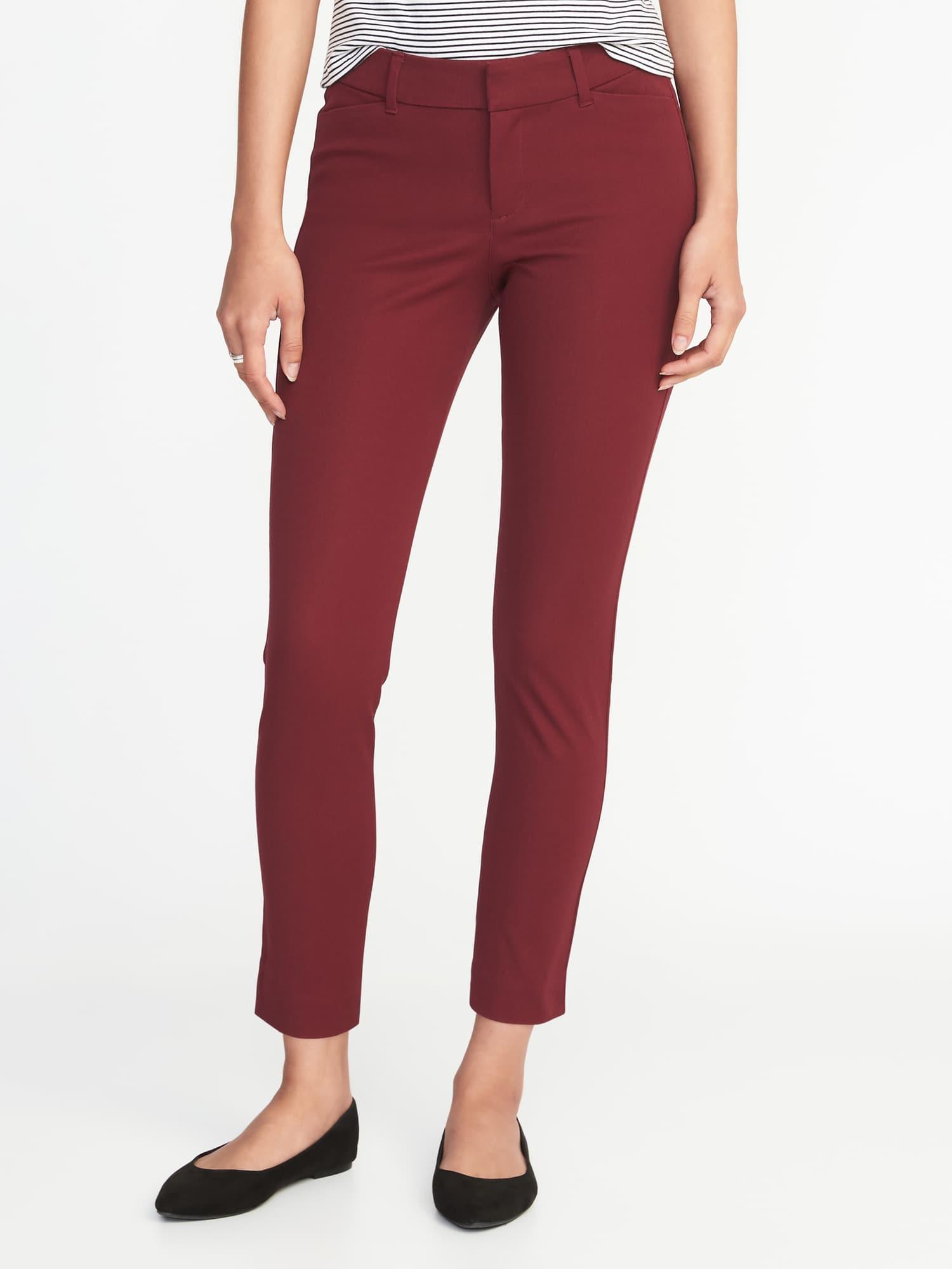 Old Navy Mid-rise Pixie Ankle Pants For Women in Red - Lyst