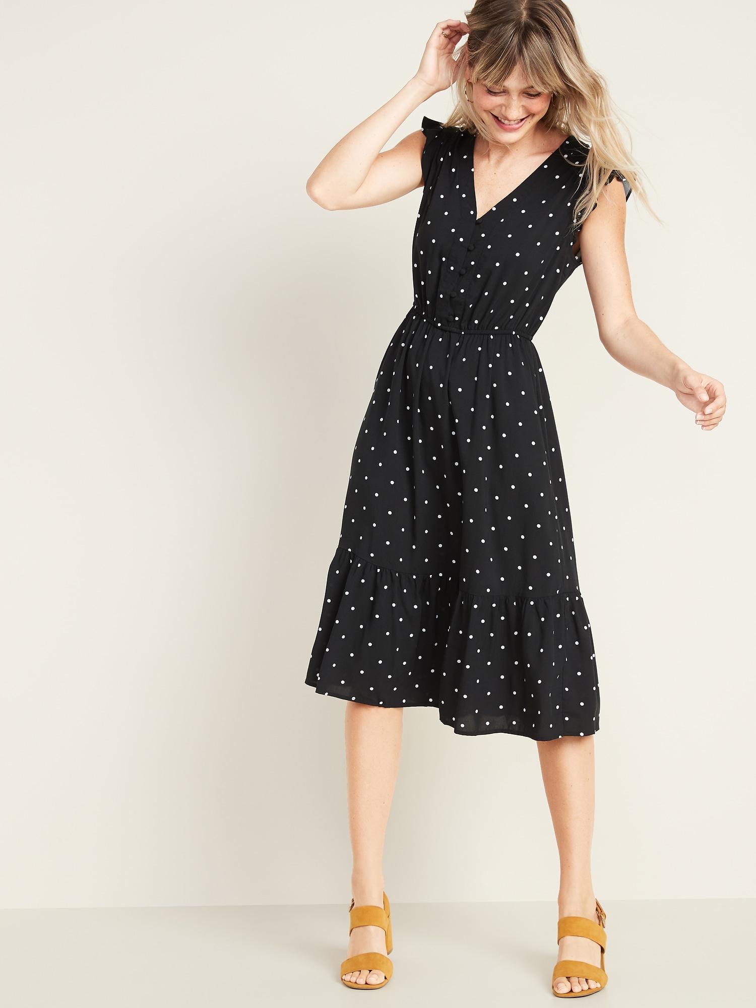 waist defined midi dress