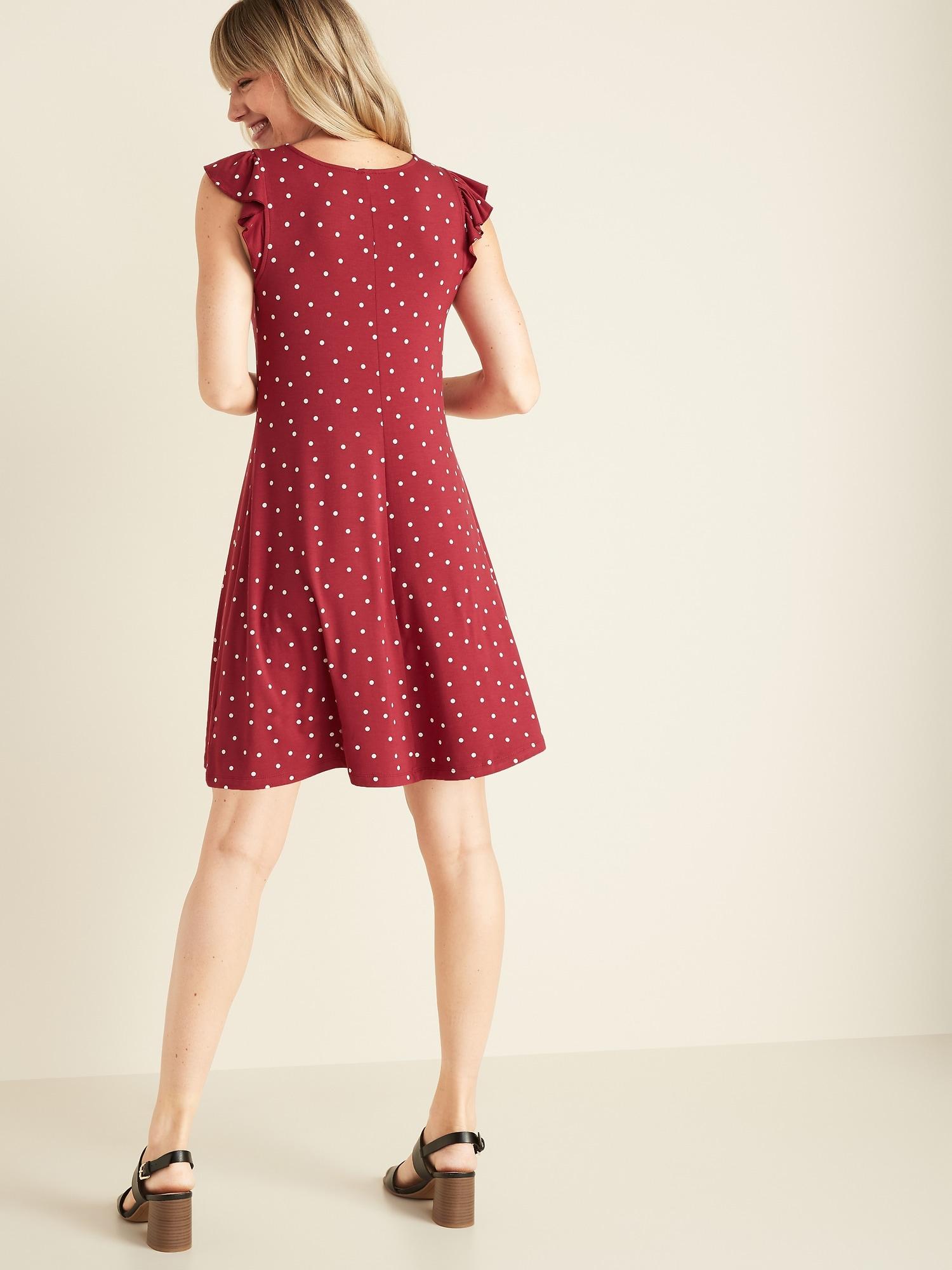 old navy red swing dress
