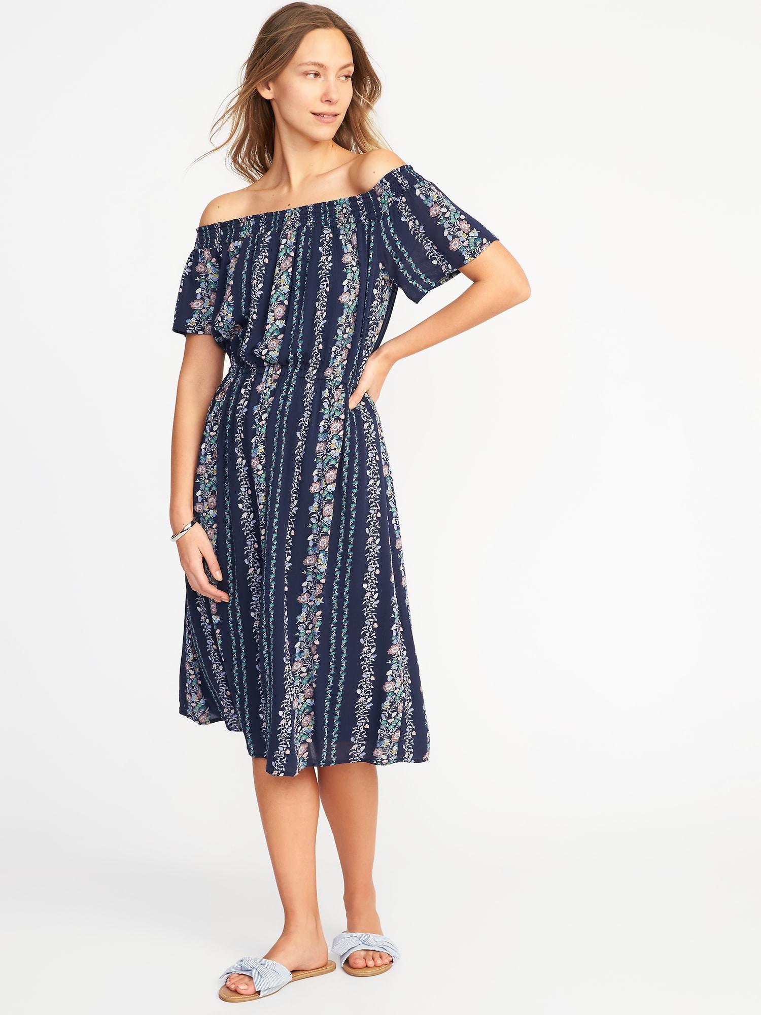 old navy blue dress with flowers