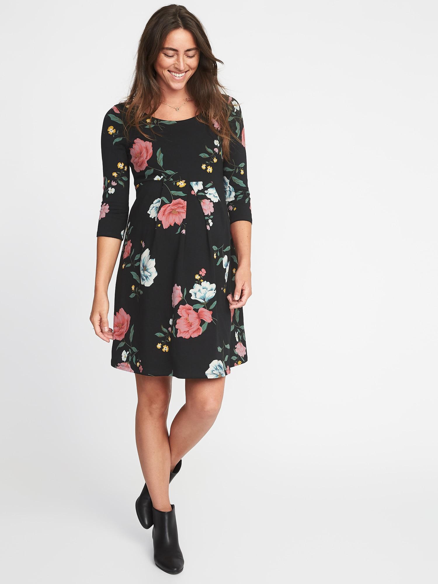old navy black floral dress