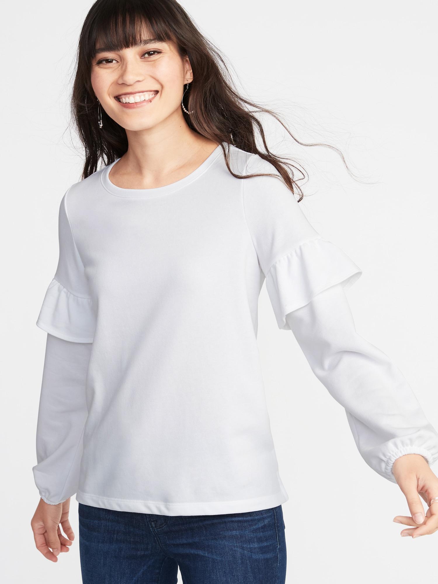 old navy ruffle sweatshirt