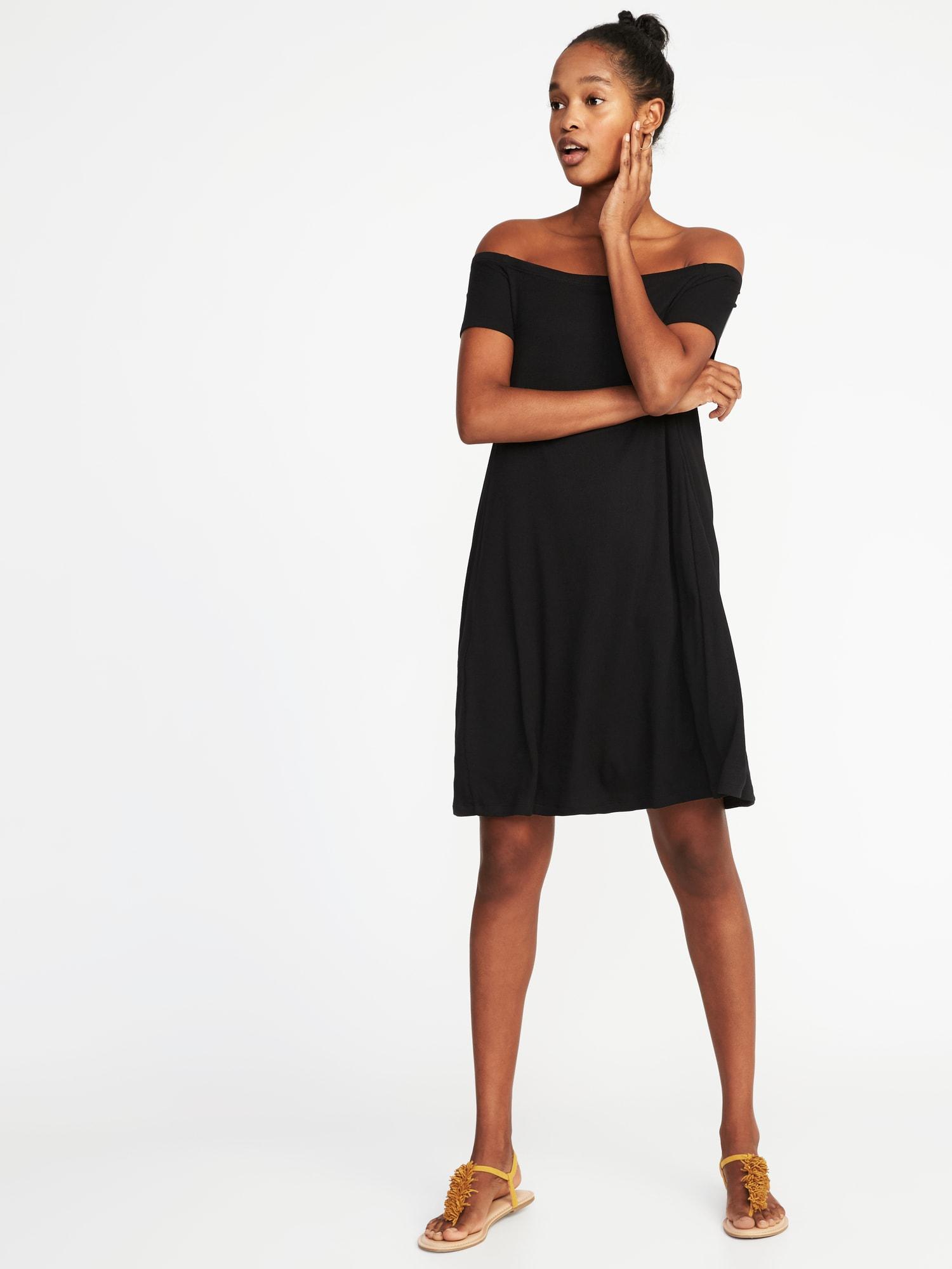 off the shoulder swing dress