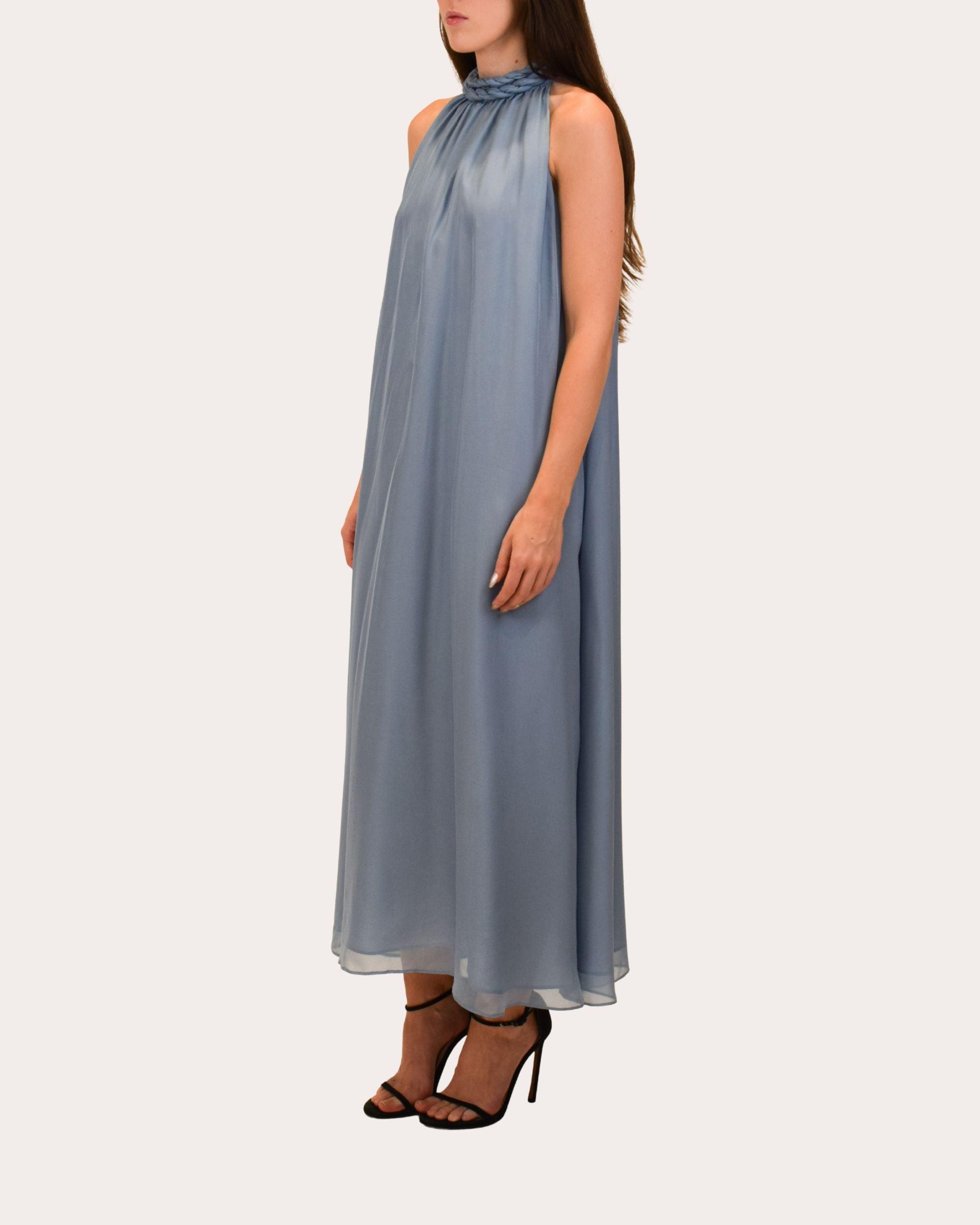 azeeza blue dress Classy Short Sleeve Knee-Length Party Dress main image 0