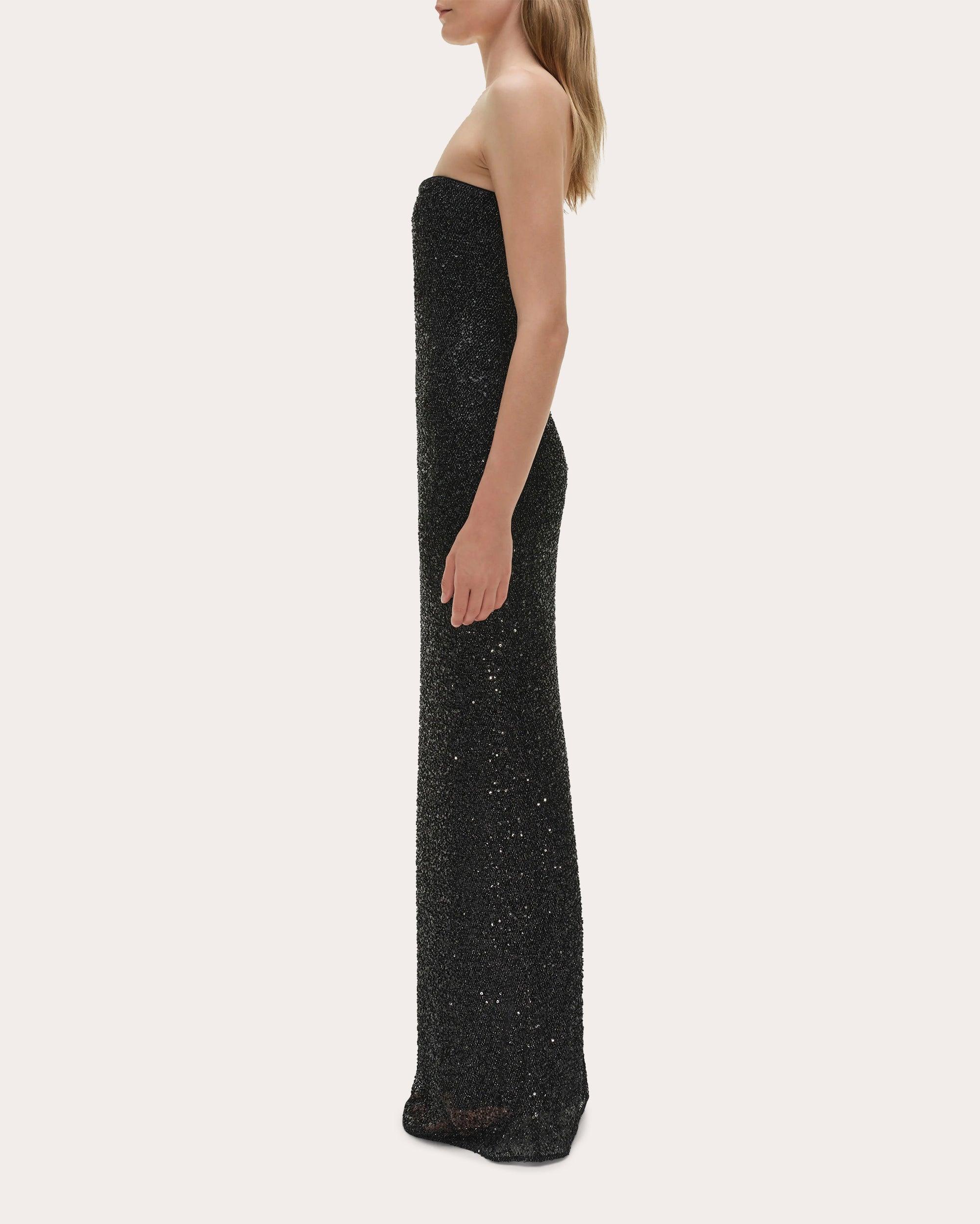 white and gold.or blue and black dress Tindra Embellished Sequin Gown – SIMKHAI main image 0