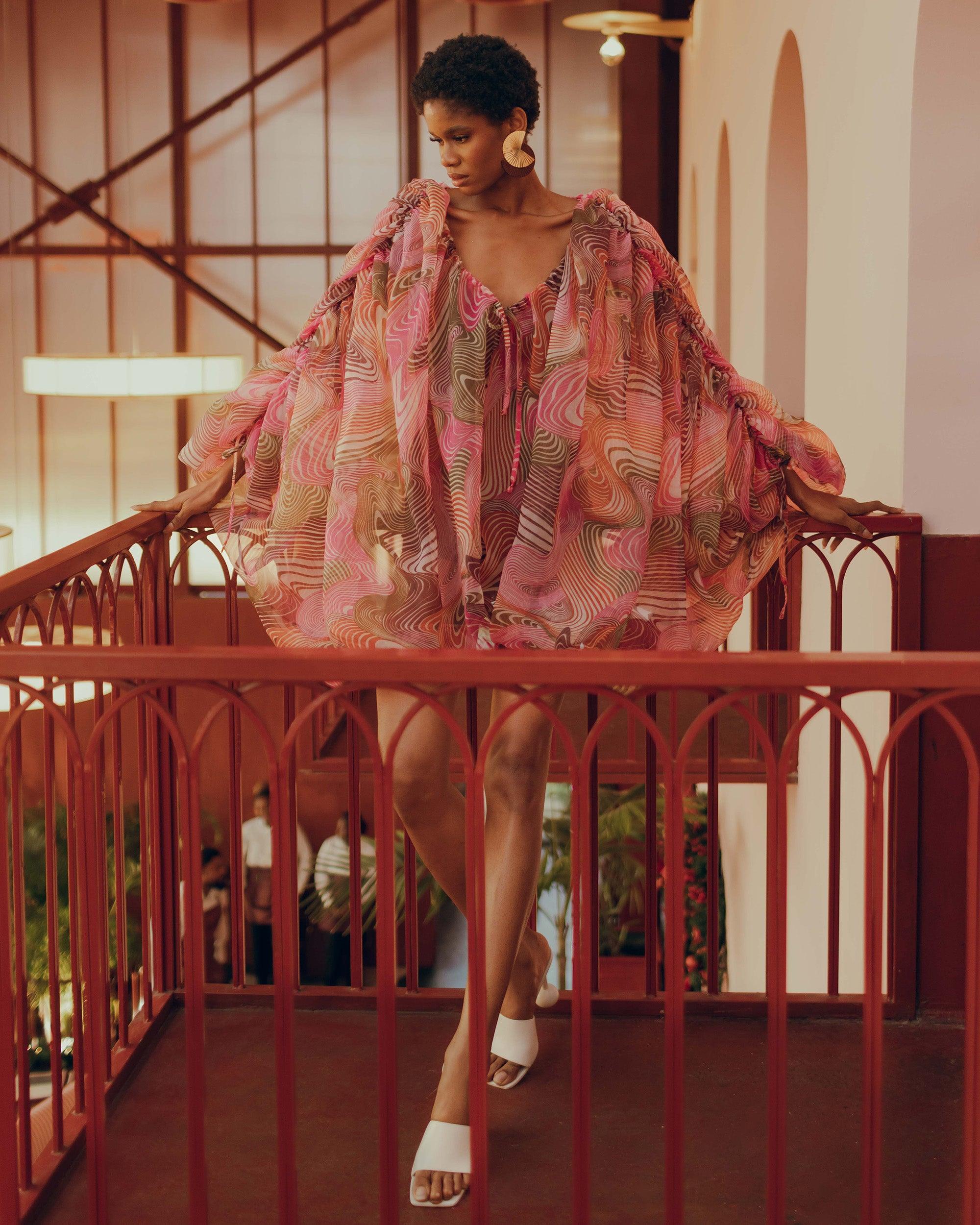 Andrea Iyamah Banda Corda Gathered Bubble Romper Cotton/Polyester