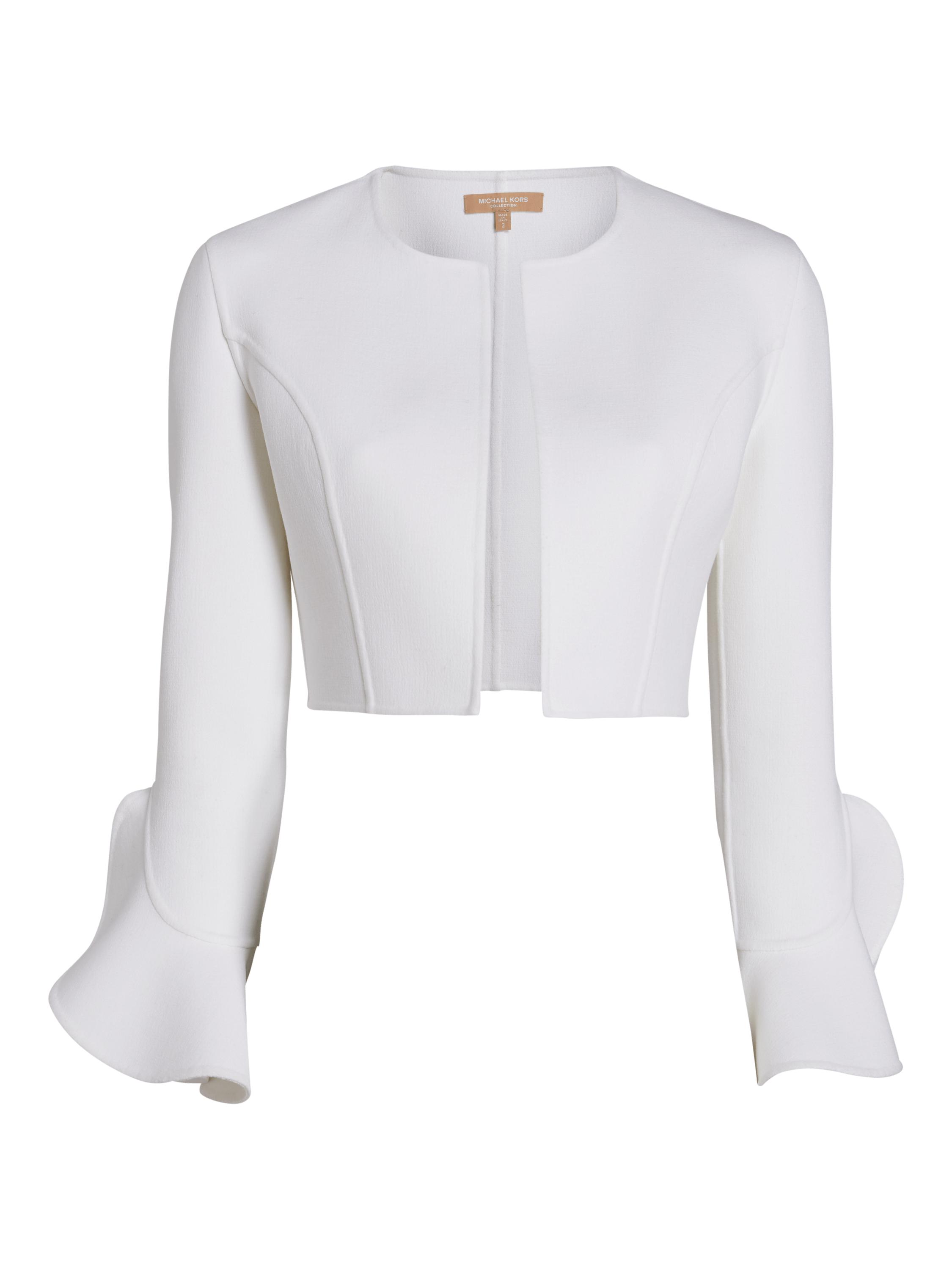 white ruffle jacket