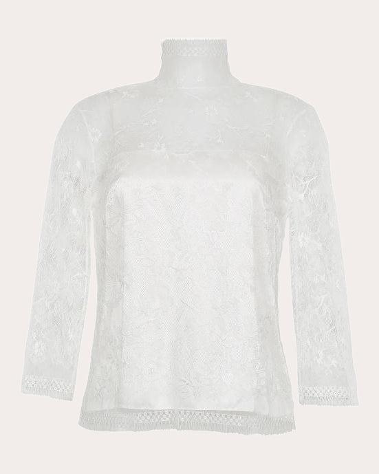 Adam Lippes open-knit faux-pearl blouse - Neutrals
