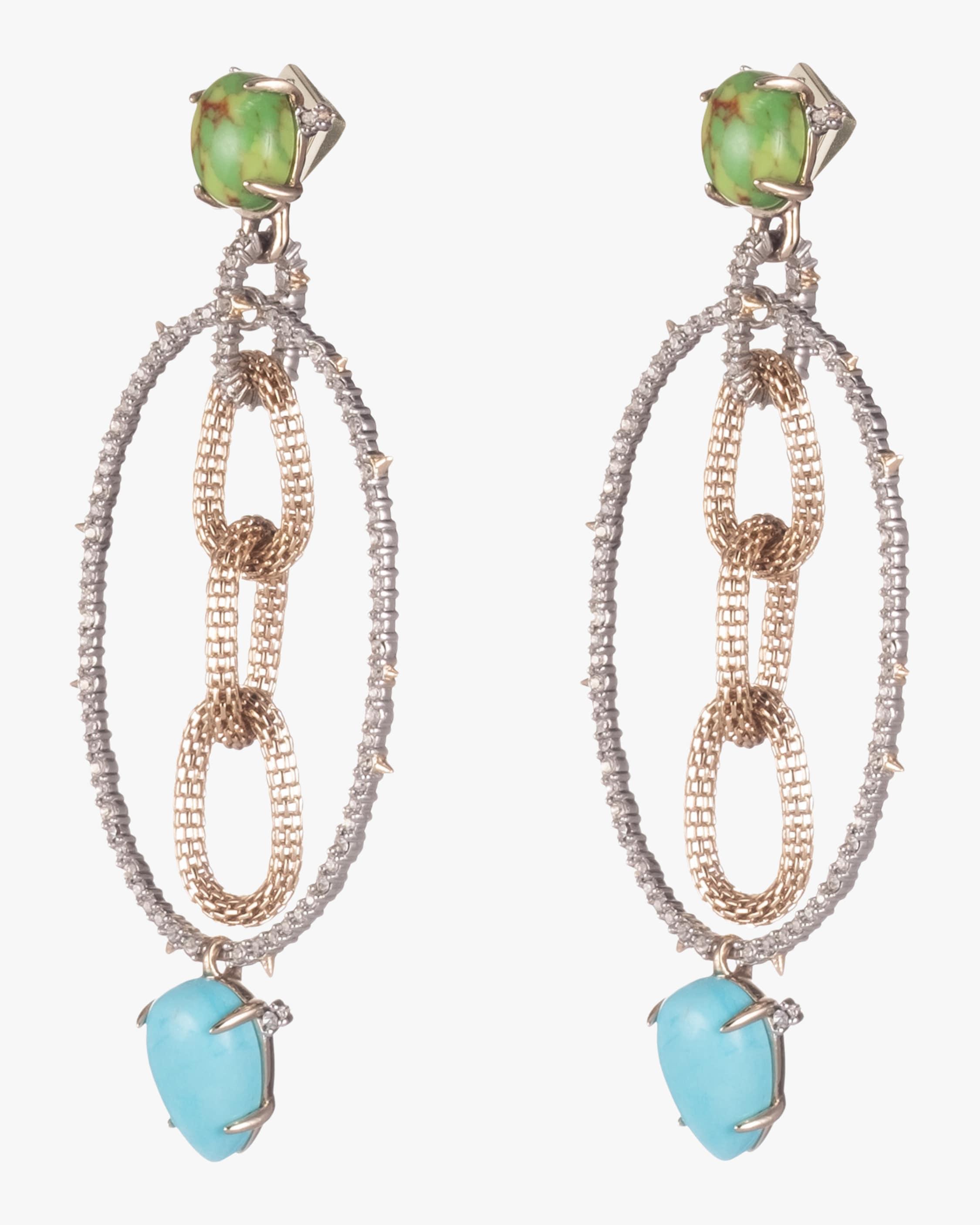 Alexis Bittar Synthetic Multi-stone Mesh Link Dangling Post Earrings in ...