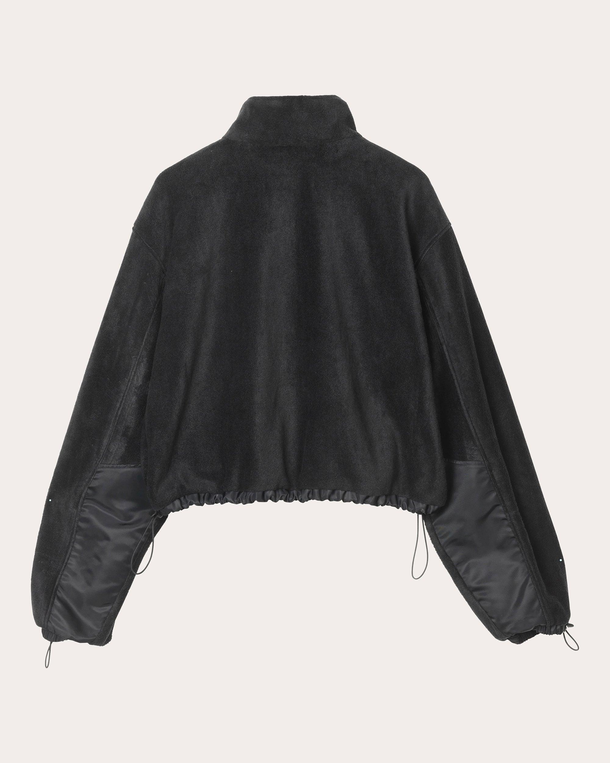 Cecilie Bahnsen Bastian Floral Fleece Half-Zip Anorak Top in Black 