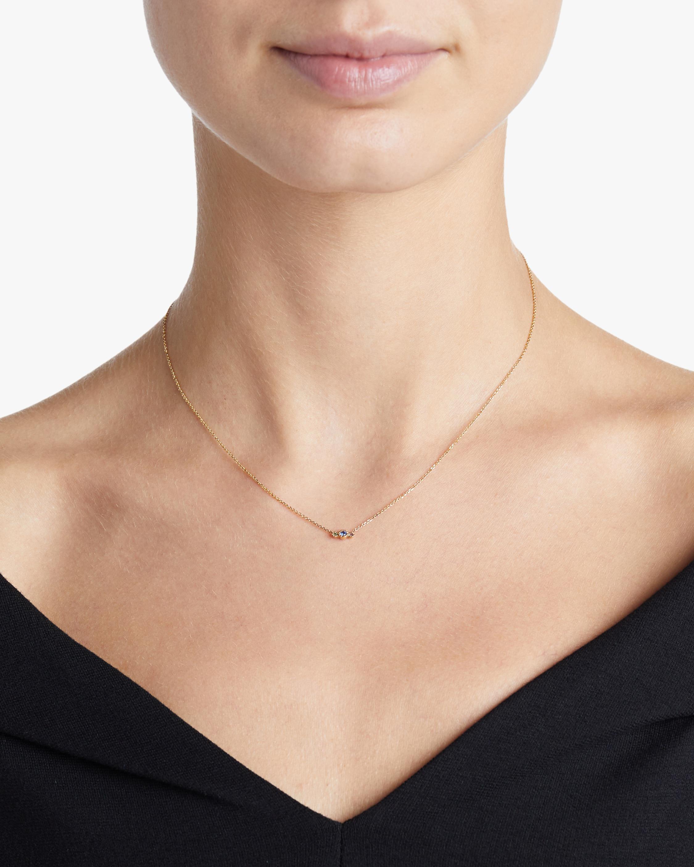 Lyst Jennie Kwon Blue Sapphire Journey Necklace In Metallic