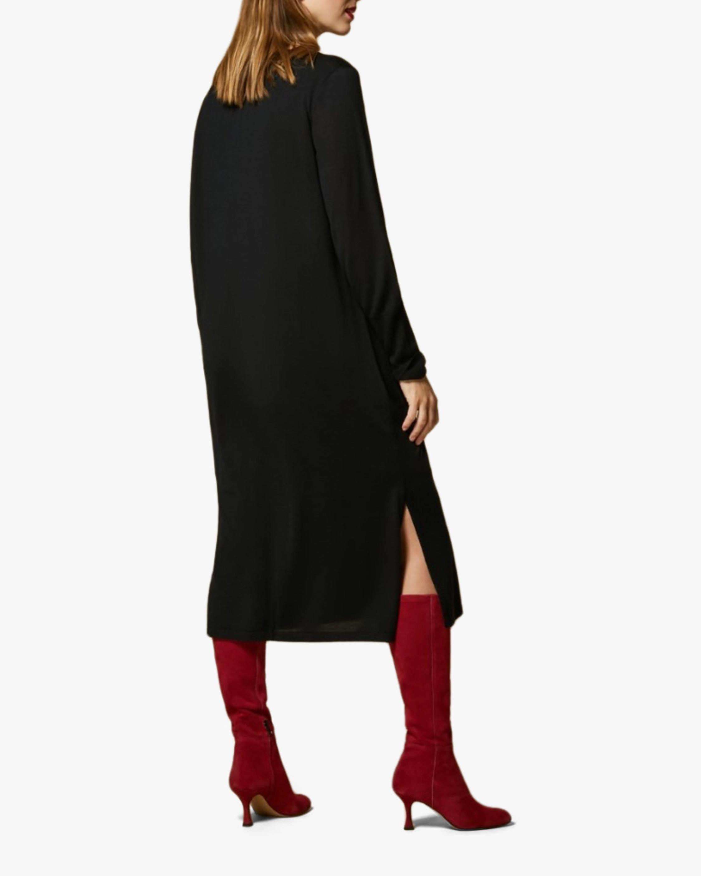 Marina Rinaldi Women's Giorno Knit Wool Midi Dress in Black | Lyst